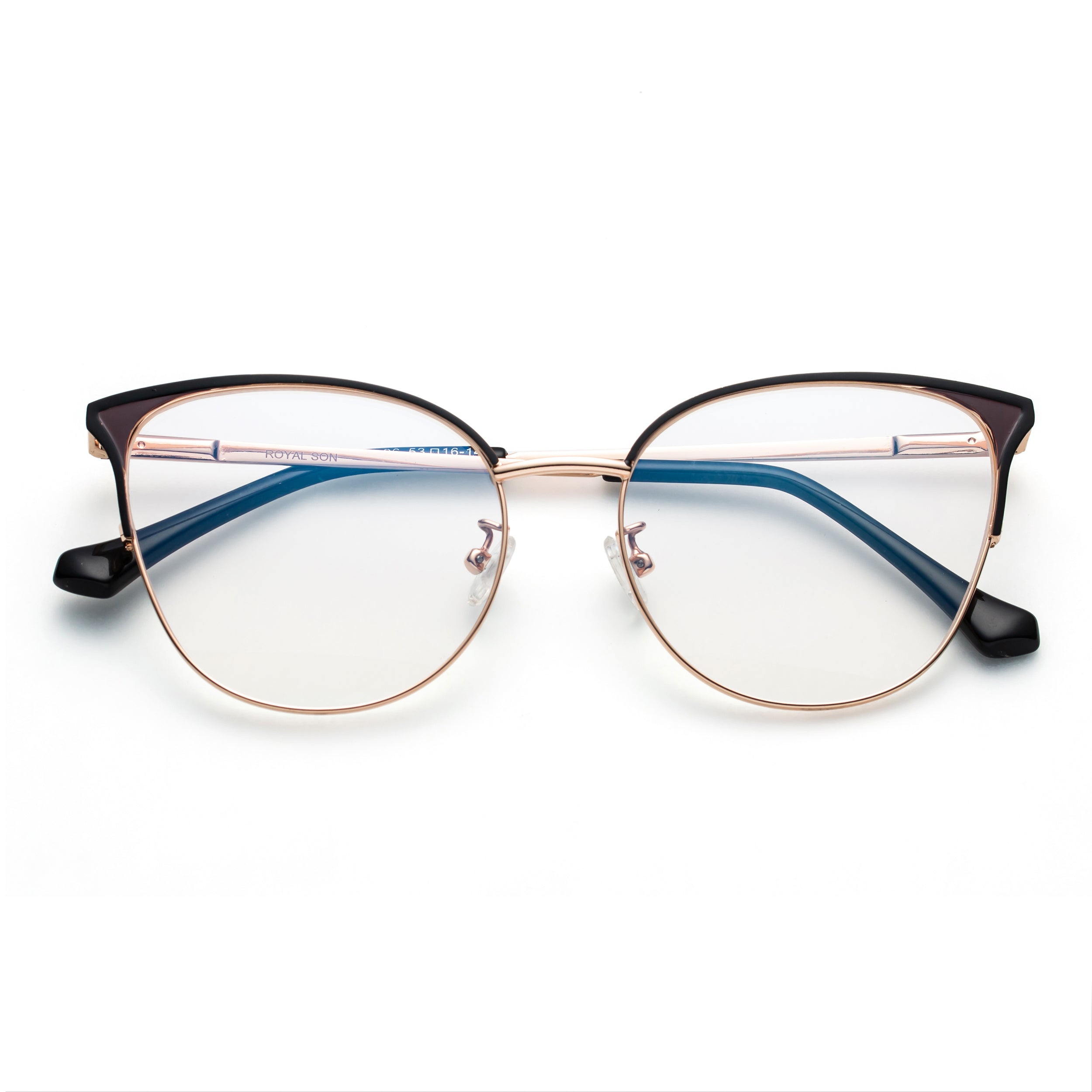 Royal Son Cat Eye Black Gold Spectacles Frames Women - SF0084-C1