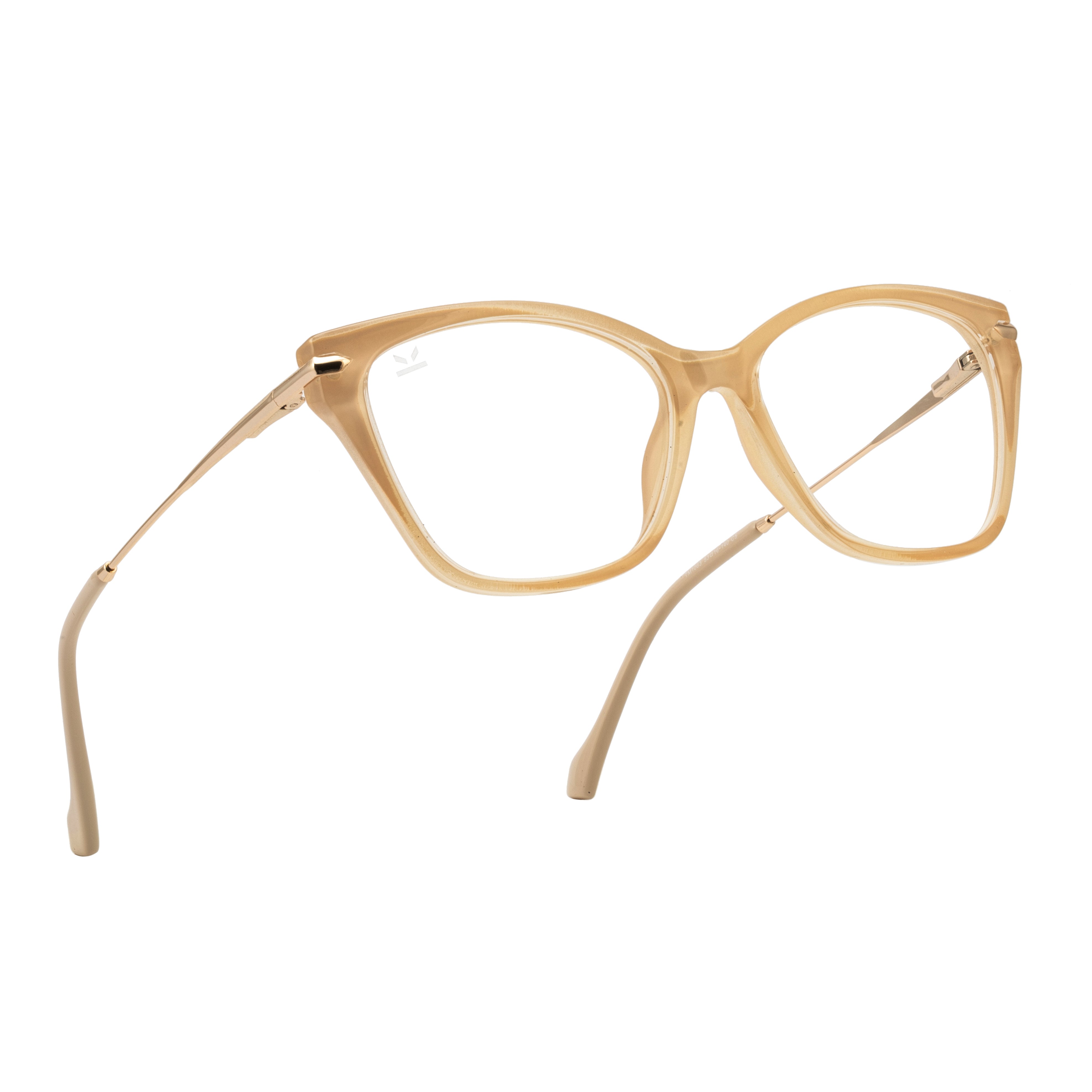 PERKEY Cat Eye Glossy Biege Eyeglass frame For Women - OPTL0023-C4