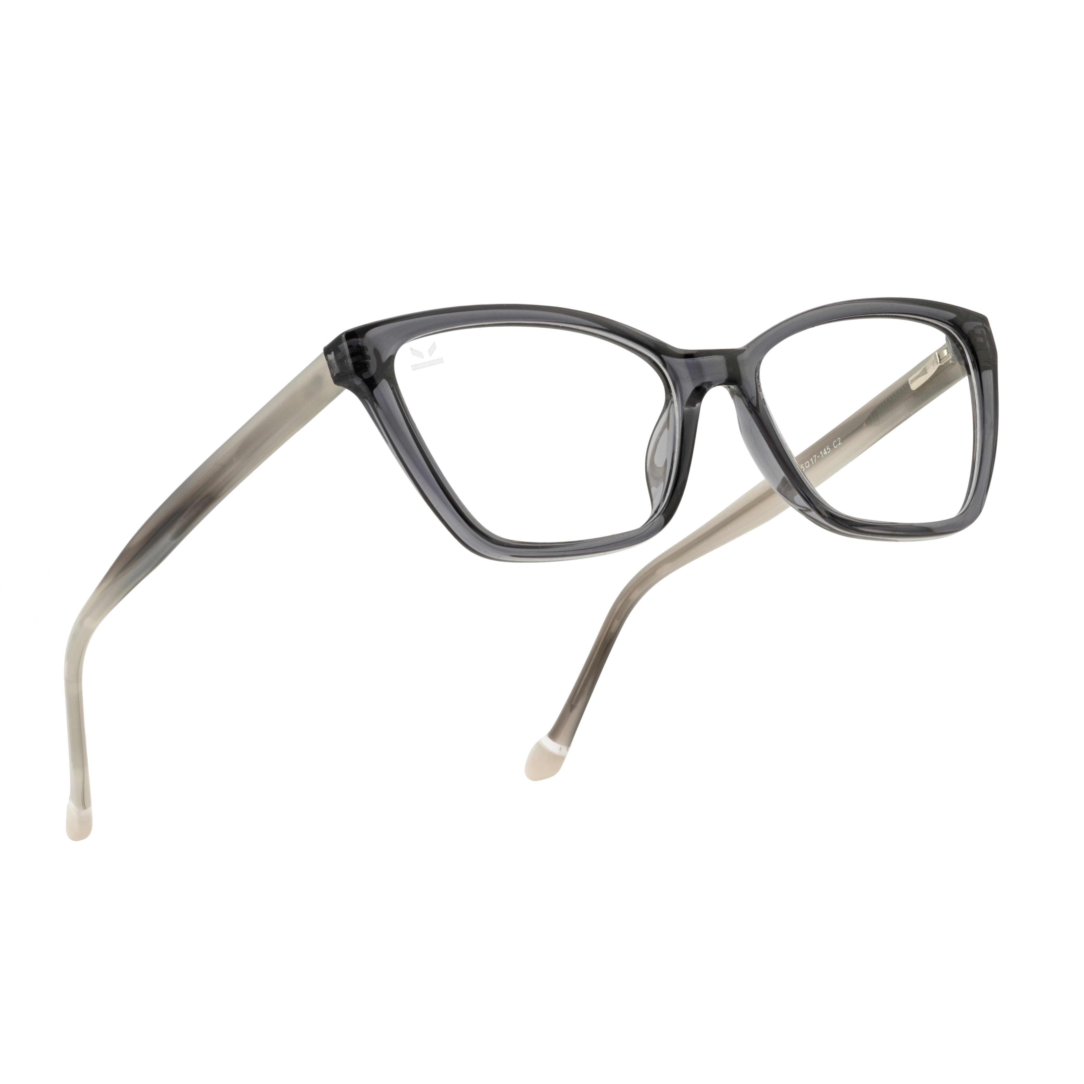 PERKEY Full Rim Soft Cat Eye Shiny Grey Spectacle Frames For Women - OPTL0021-C2