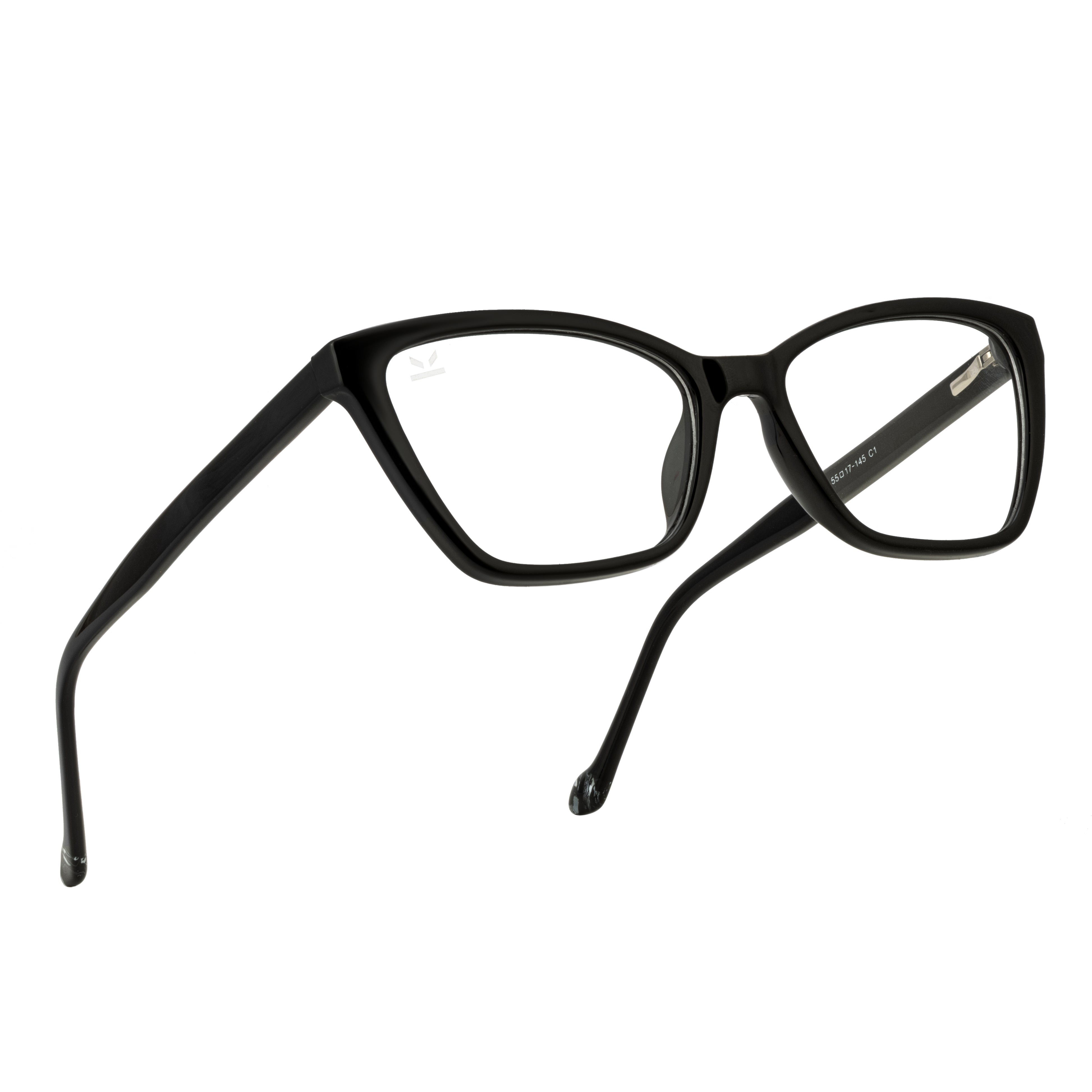 PERKEY Soft Cat Eye Full Rim Black Eyeglass Frame For Women - OPTL0021-C1