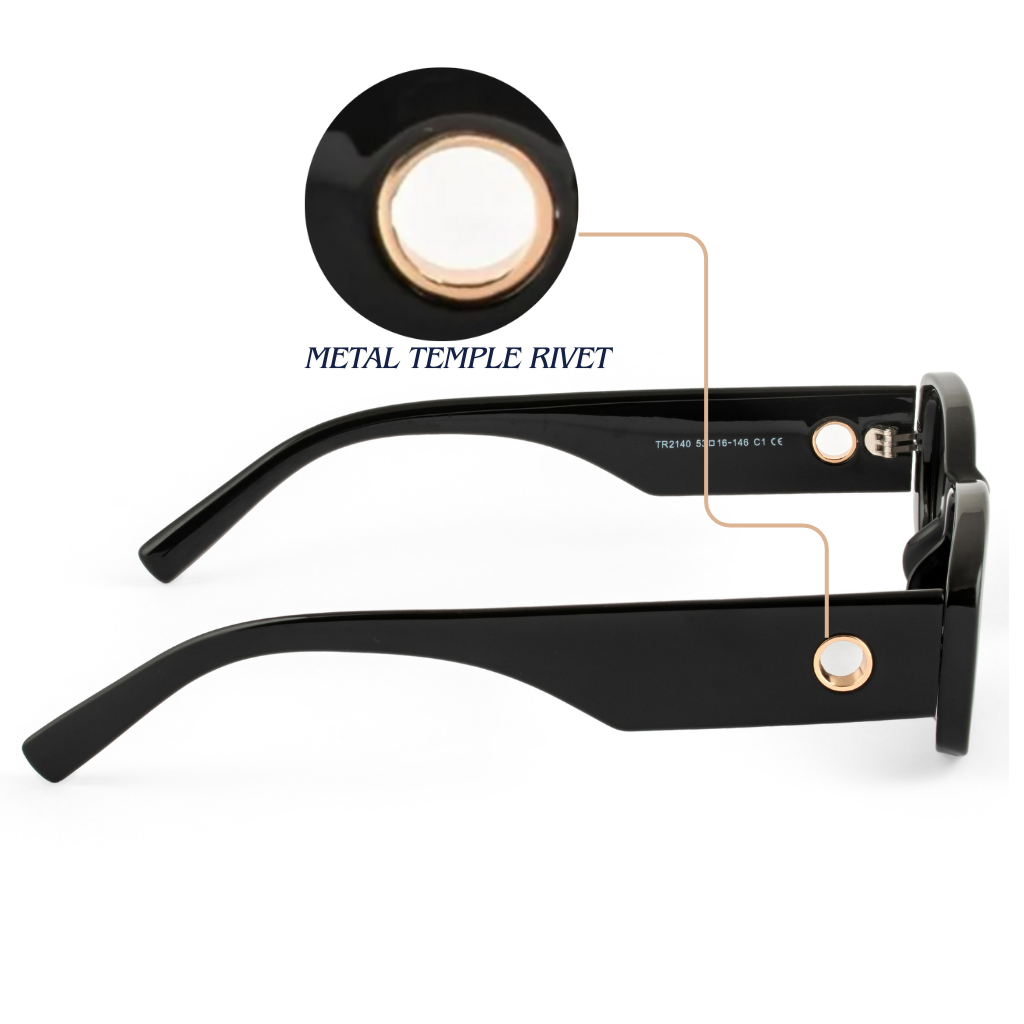 PERKEY Rectangle Black UV Protected Polarized Cooling Sunglasses Men Women - PRKY006-C1