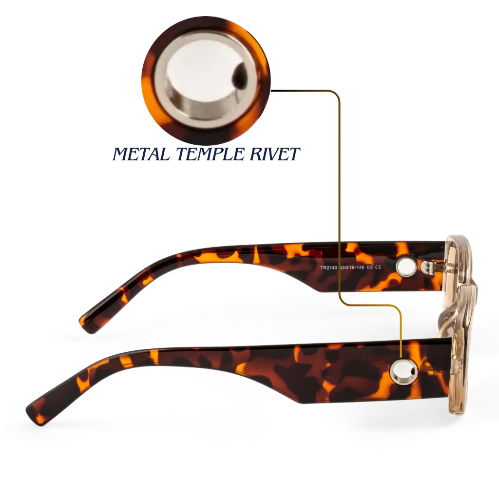 PERKEY Rectangle Brown UV Protected Polarized Stylish Goggles Men Women - PRKY006-C2