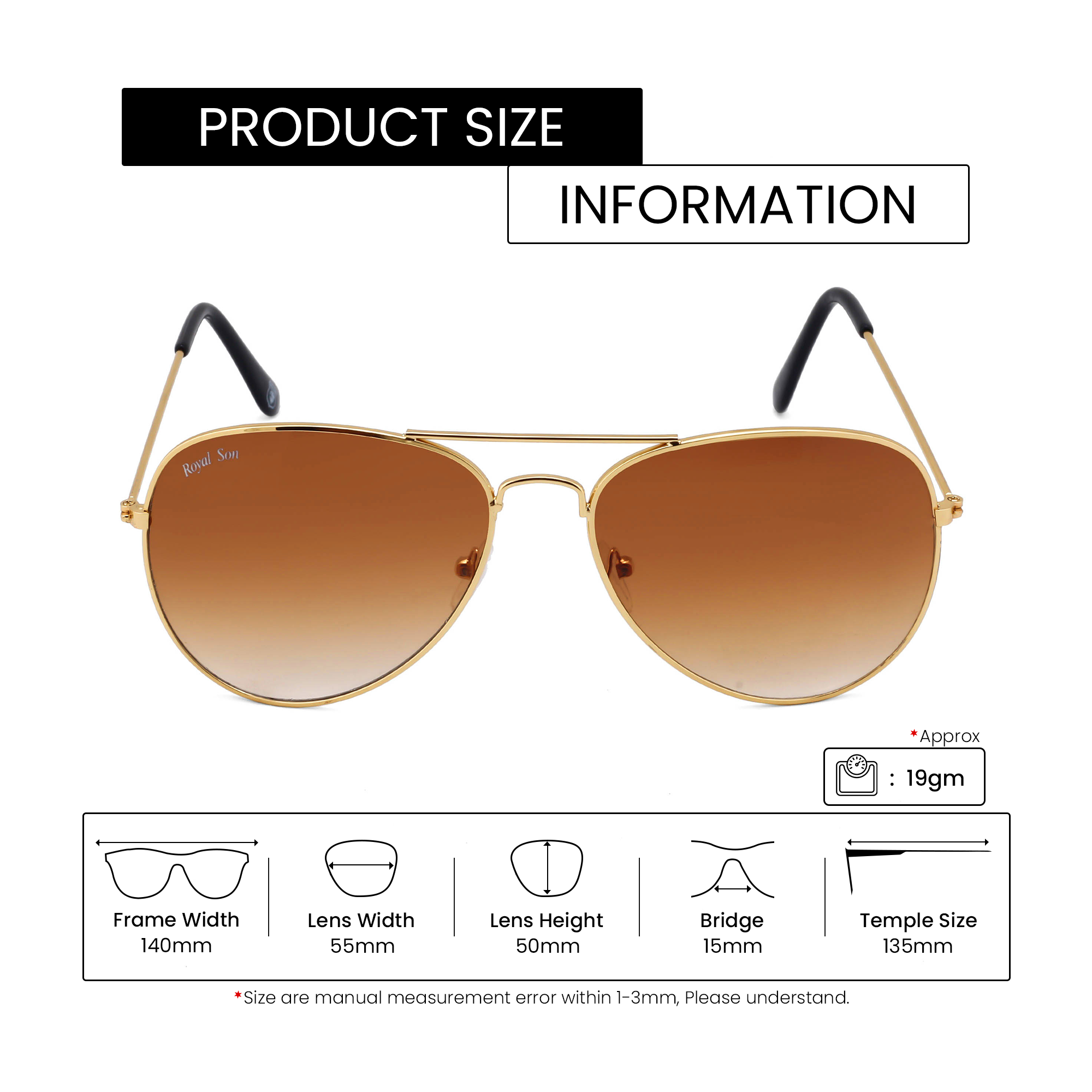ROYAL SON UV Protected Sunglasses For Men and Women - RS004AV