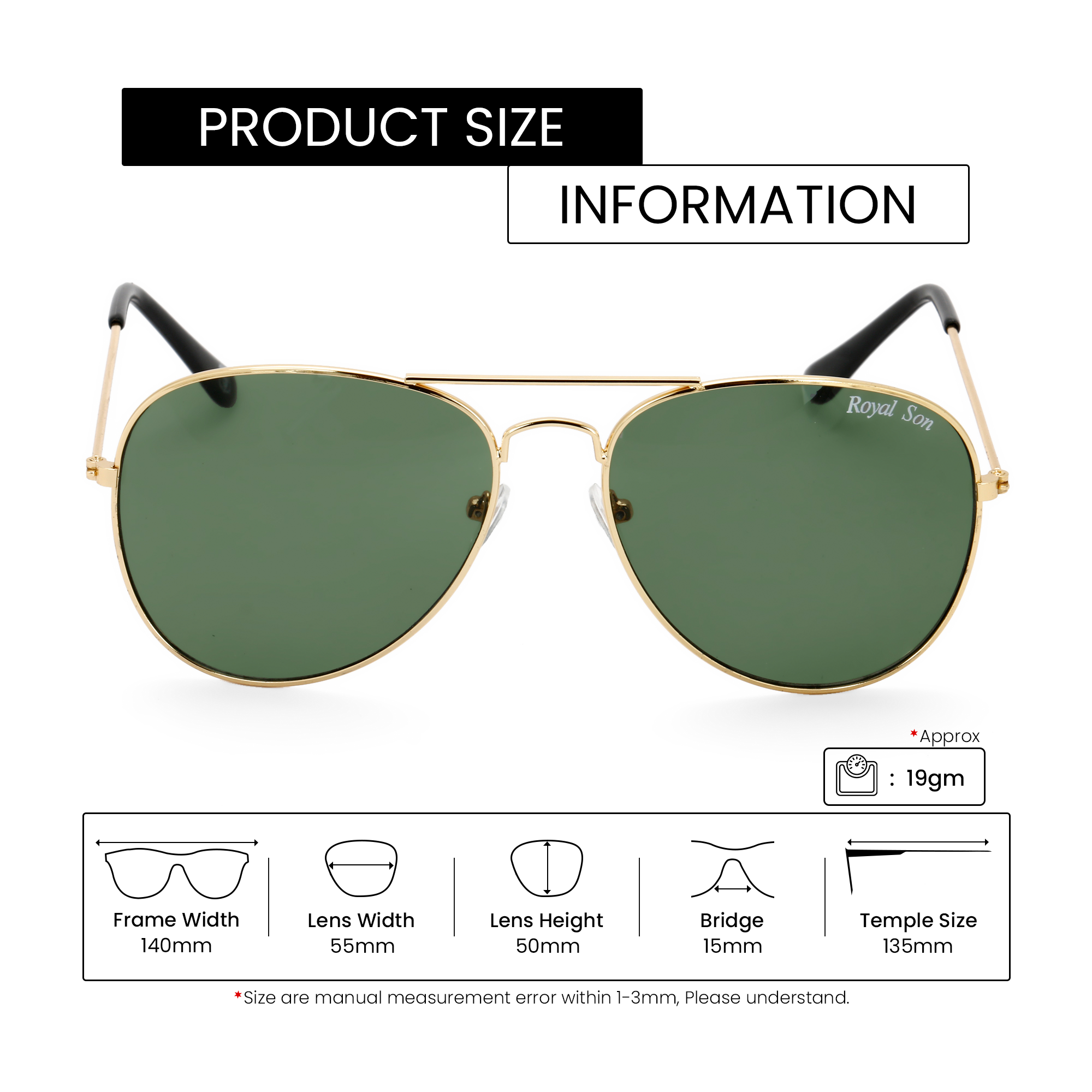 ROYAL SON UV Protected Sunglasses For Men and Women - RS003AV