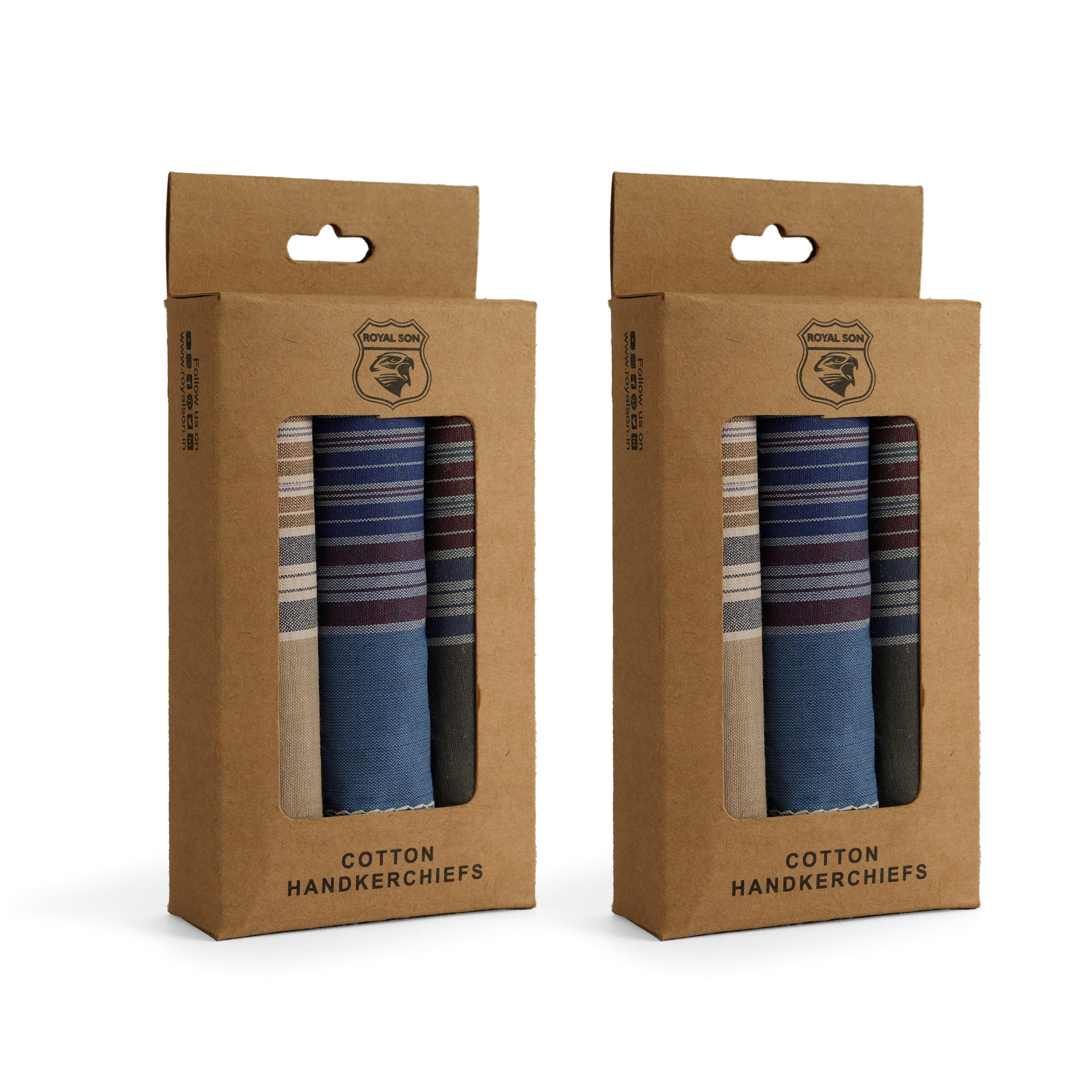 ROYAL SON Men's Premium Cotton Casual Handkerchief Hanky (Multicolor) (Pack of 06) - HNYK-CHKS-6P