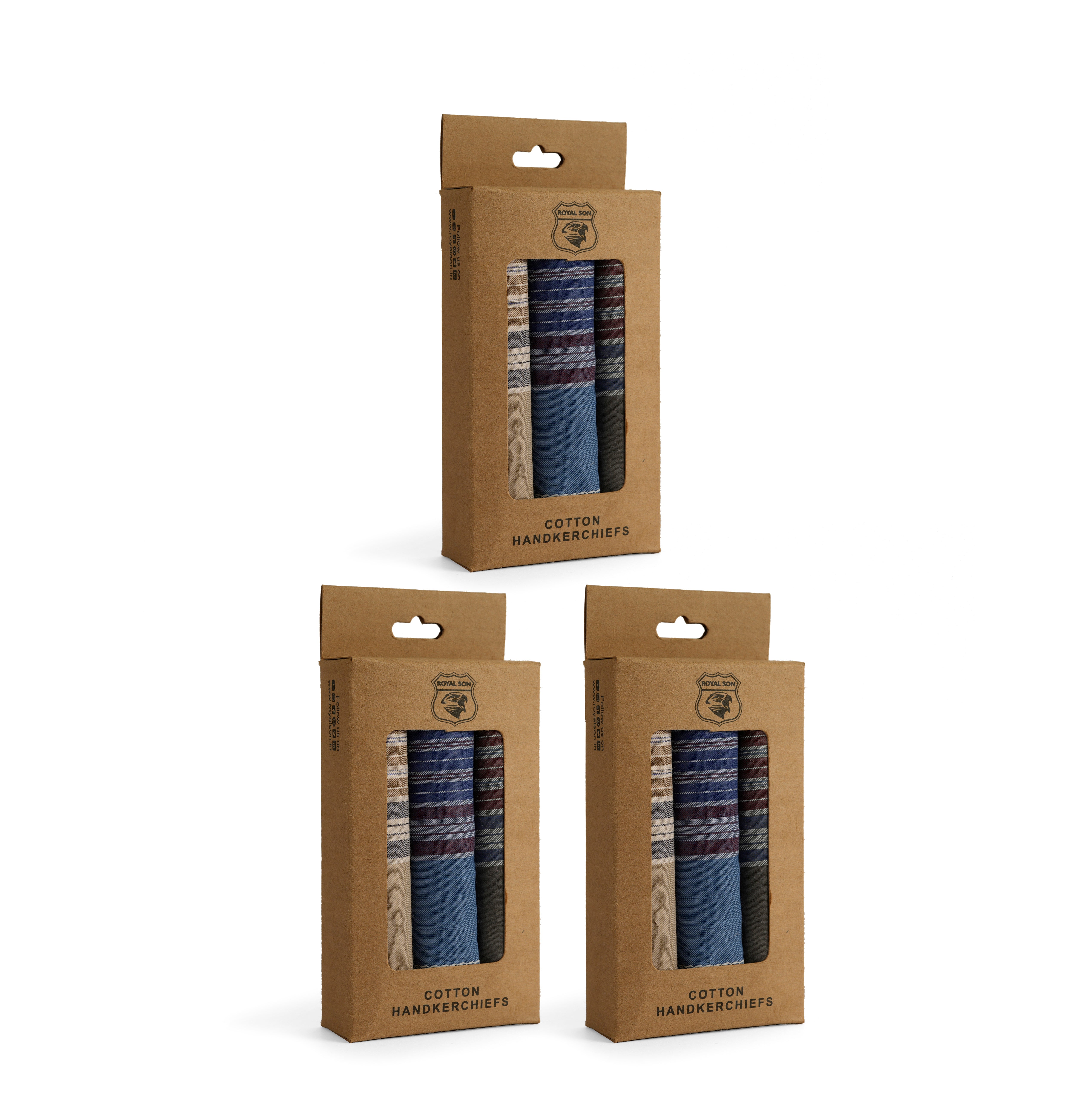 ROYAL SON Men's Stylish Cotton Casual Handkerchief Hanky (Multicolor) (Pack of 09) - HNYK-CHKS-9P