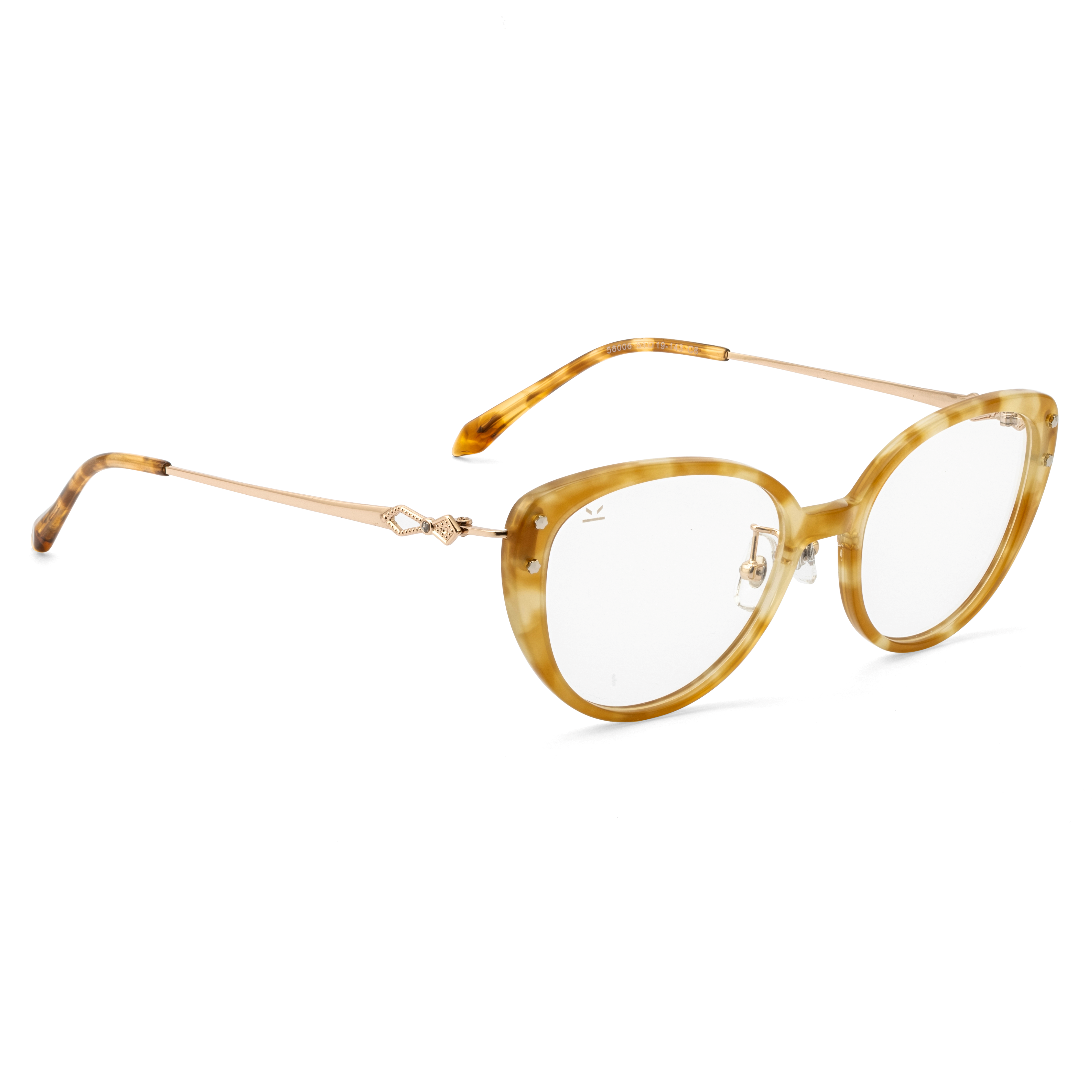 PERKEY Soft Cat Eye Biege Brown Fusion Eyeglass Frame For Women - OPTL0026-C4