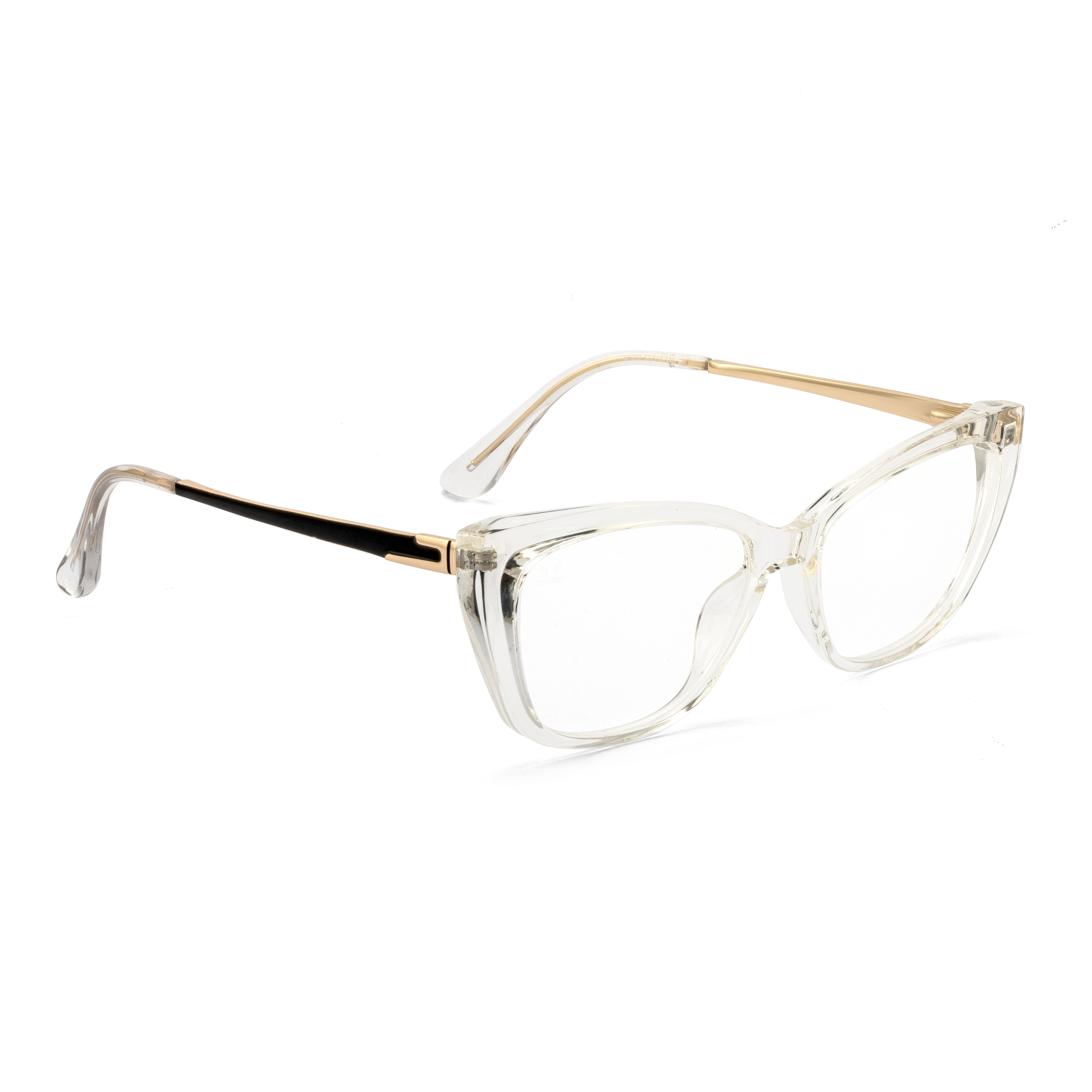 PERKEY Cat Eye Bold Glossy Transparent Spectacle Frame For Women - OPTL0024-C2
