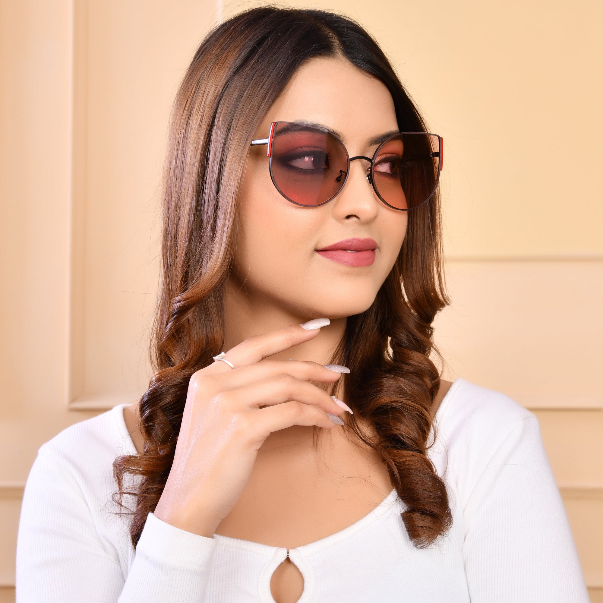 Royal Son Cat-Eye Oversized UV Protected Women Sunglasses - CHI0077