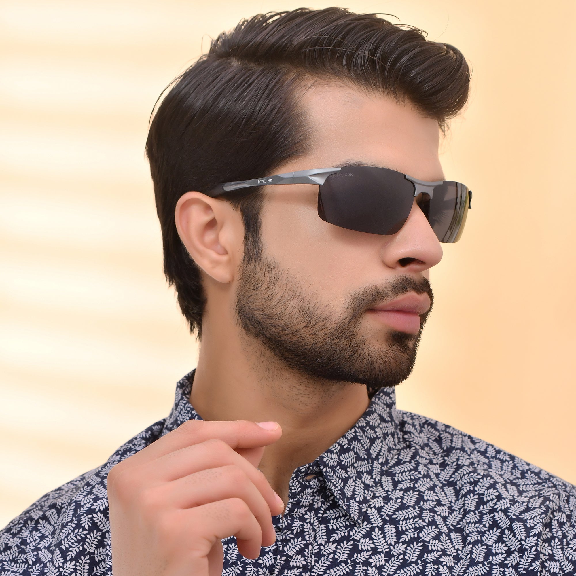 Royal Son Wrap-Around Polarized Men Sunglasses - CHI0094-C2