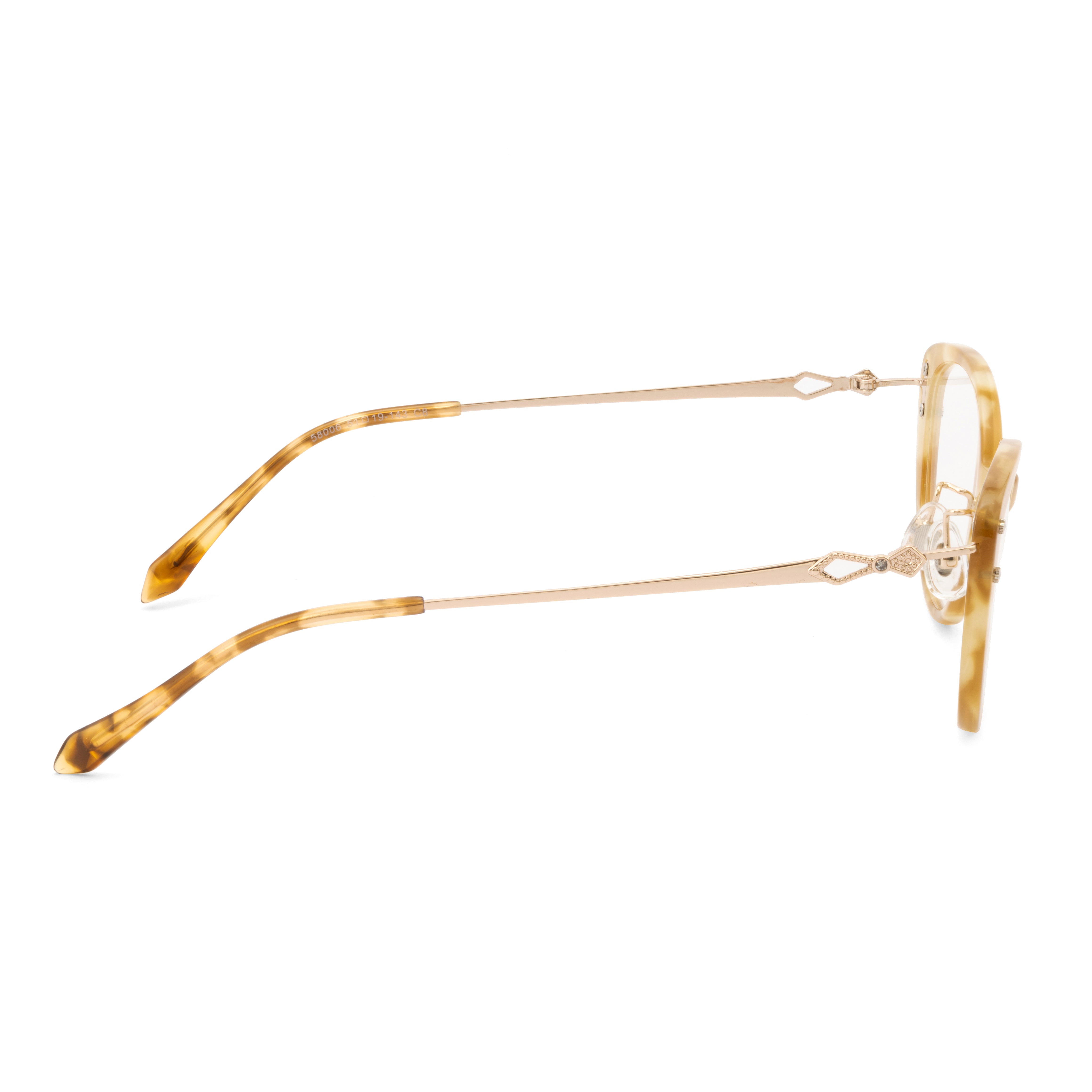 PERKEY Soft Cat Eye Biege Brown Fusion Eyeglass Frame For Women - OPTL0026-C4