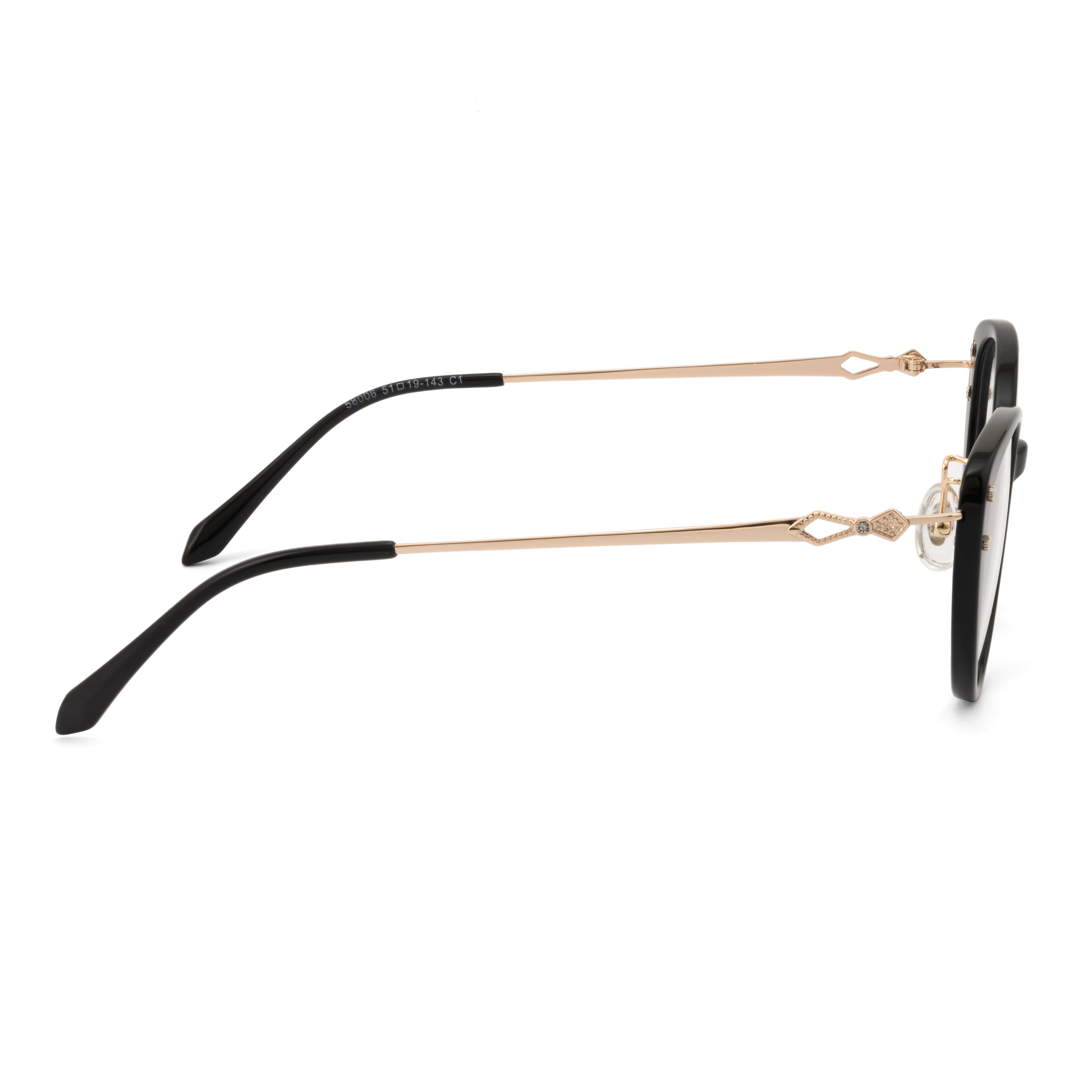 PERKEY Full Rim Soft Cat Eye Black Spectacle Frames For Women - OPTL0026-C1