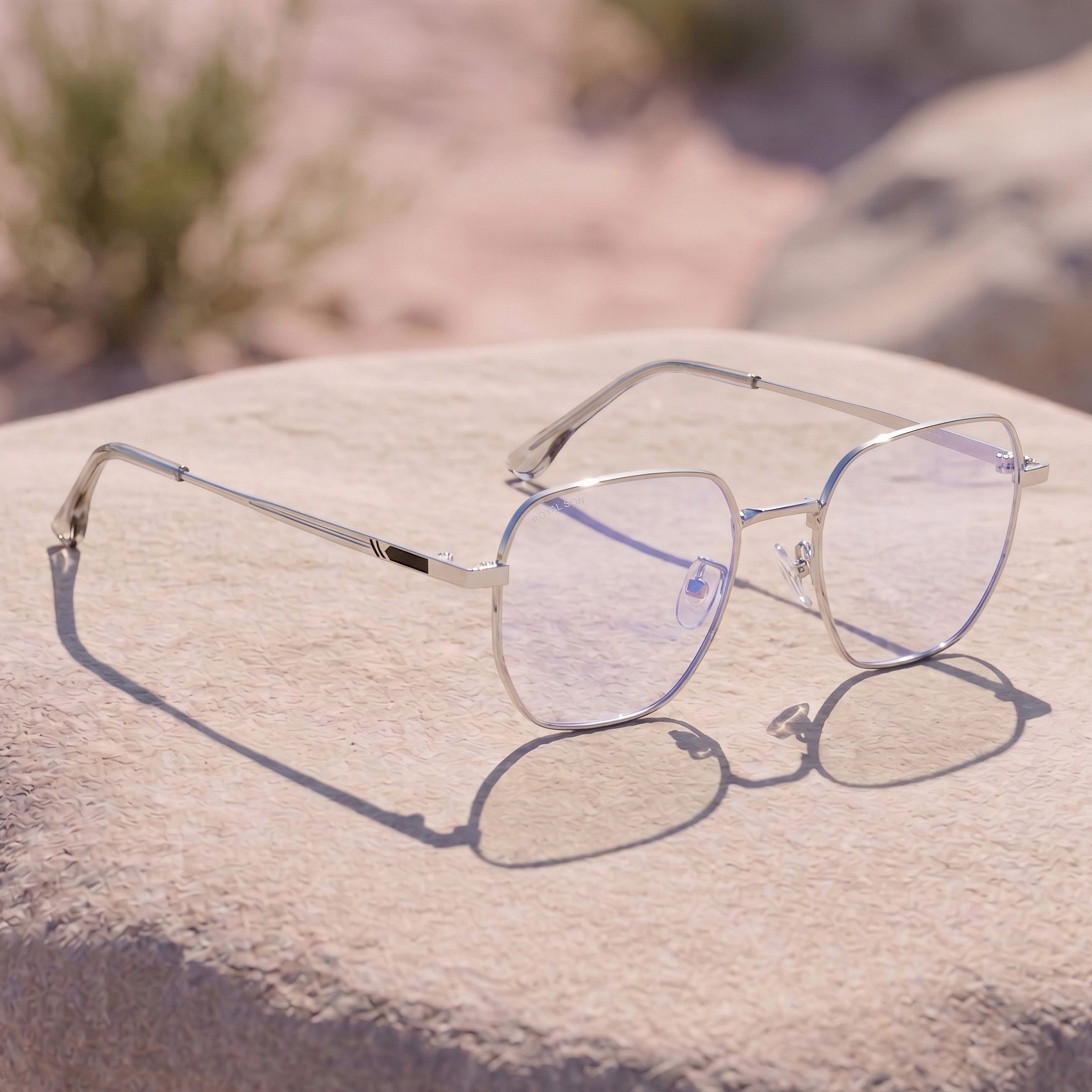 Royal Son Polygon Blue Ray Cut Men Women Eye Glasses - SF0016-C3