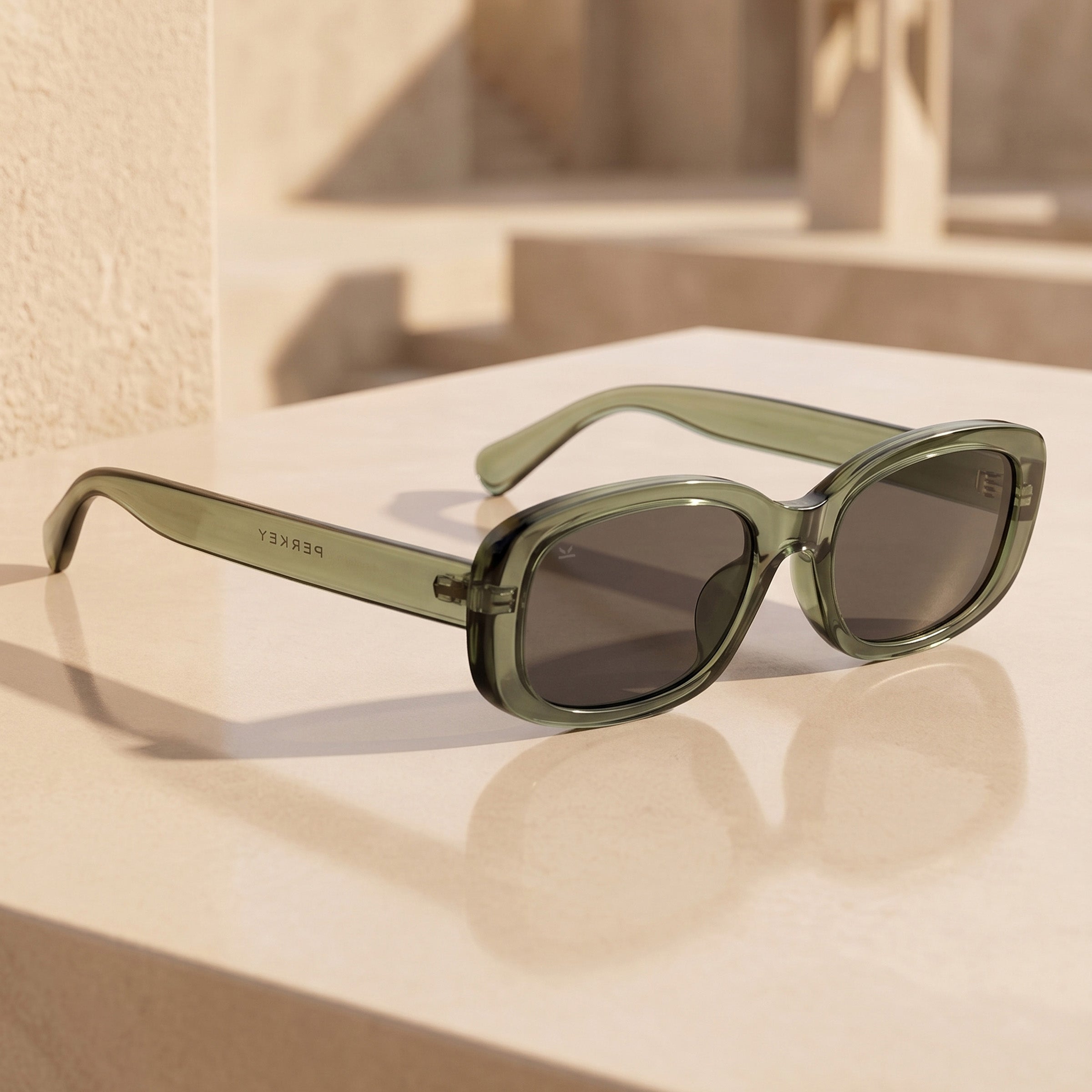 PERKEY 100% UV Protected Rectangle Shades For Women - PRKY0019-C2