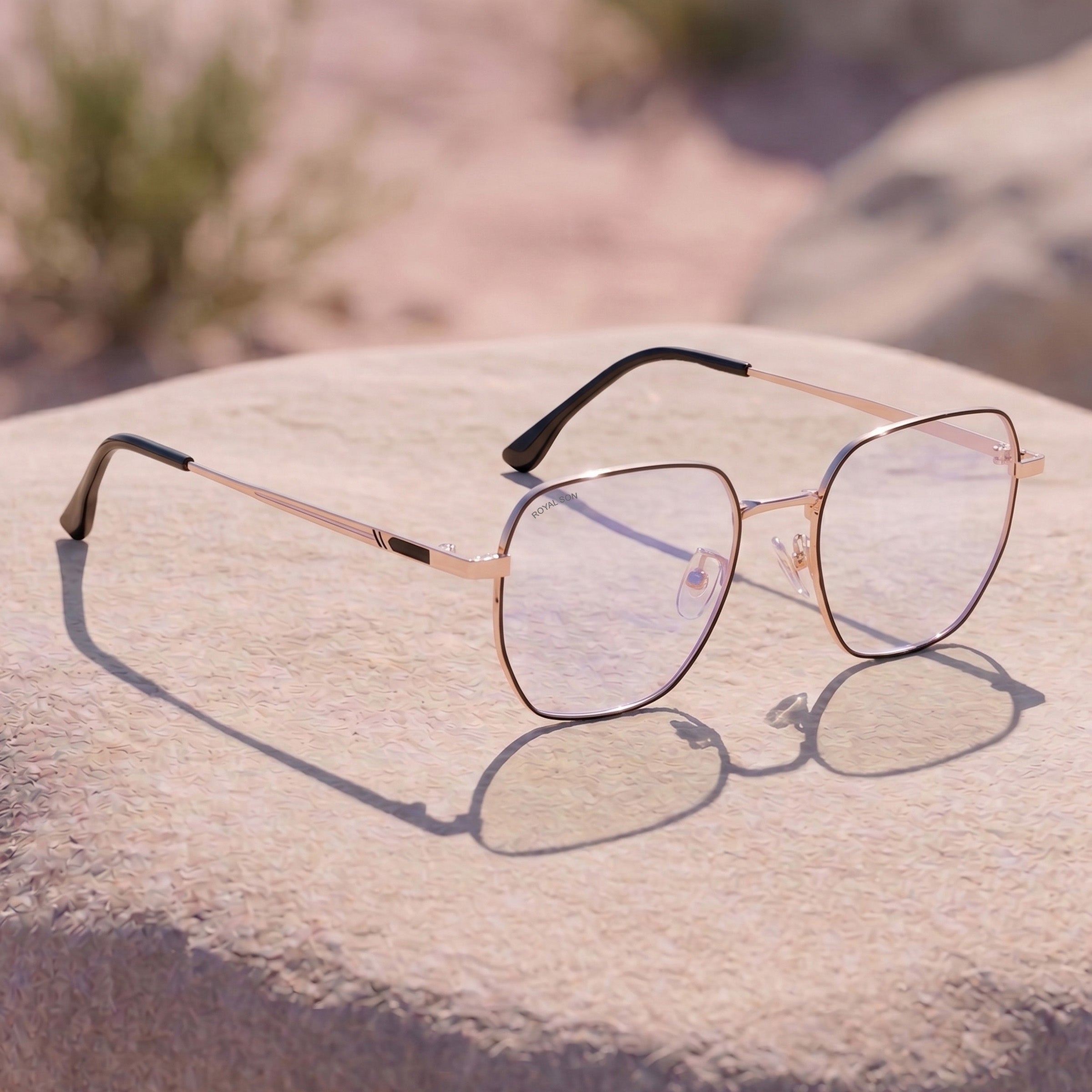 Royal Son Polygon Blue Ray Cut Men Women Eye Glasses - SF0016-C4