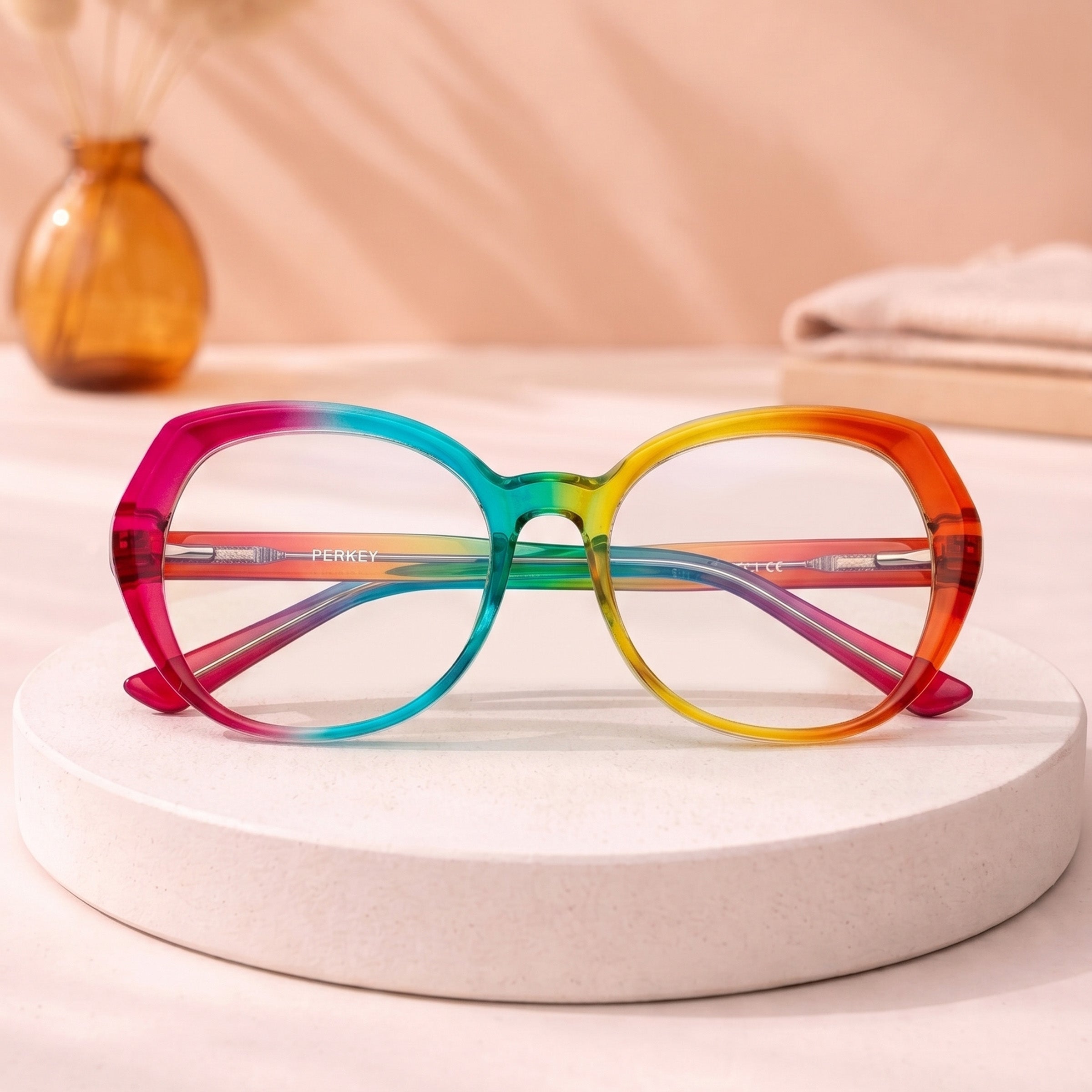 PERKEY Full Rim Oval Transparent Computer Blue Cut Spectacles Frames Women - OPTL004-C2