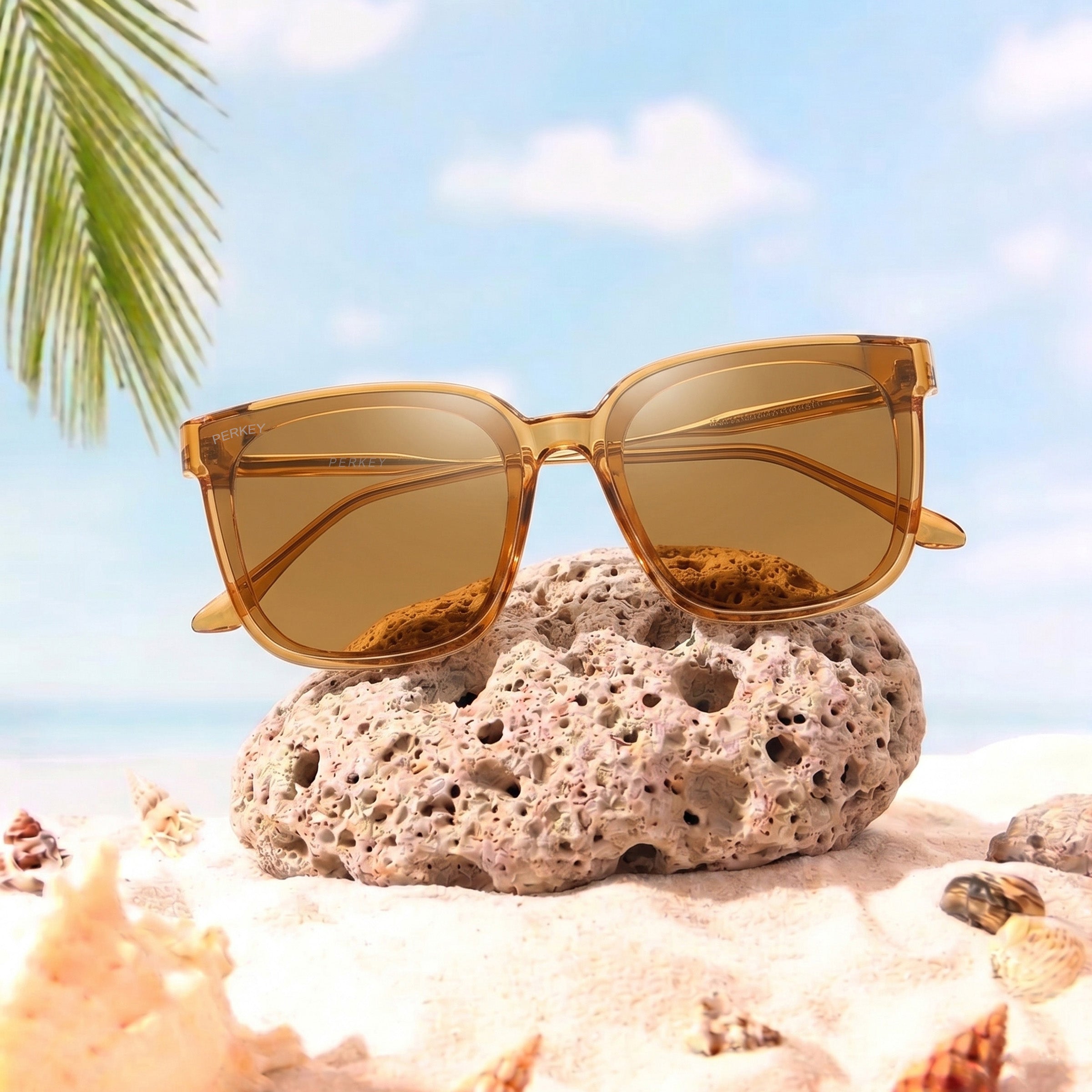 PERKEY Square-Oversized Stylish Sunglasses Men Women - PRKY0013-C4