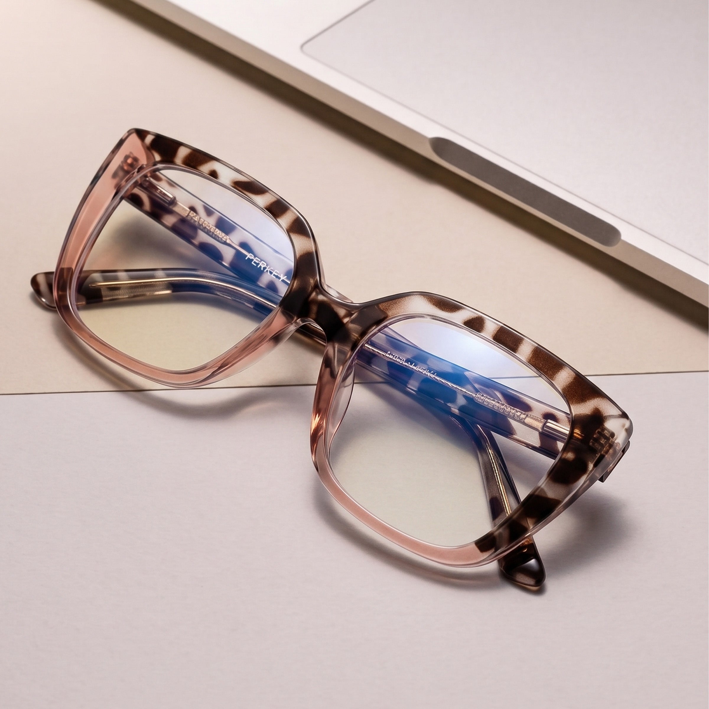 PERKEY Full Rim Square-Oversized Transparent Computer Glasses Men Women - OPTL002-C2