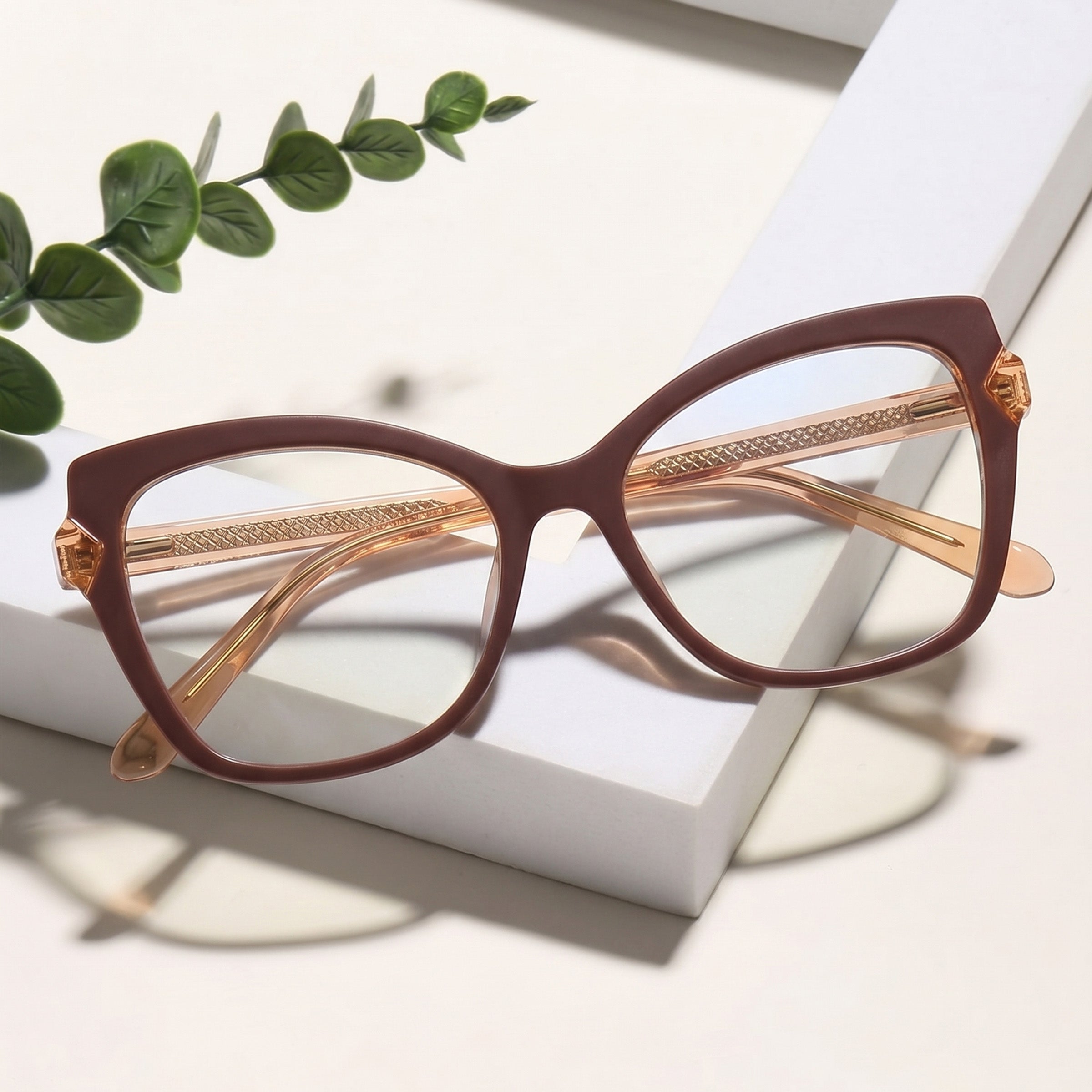 PERKEY Full Rim Cat Eye-Oversized  Spectacles Frames Women - OPTL005-C1
