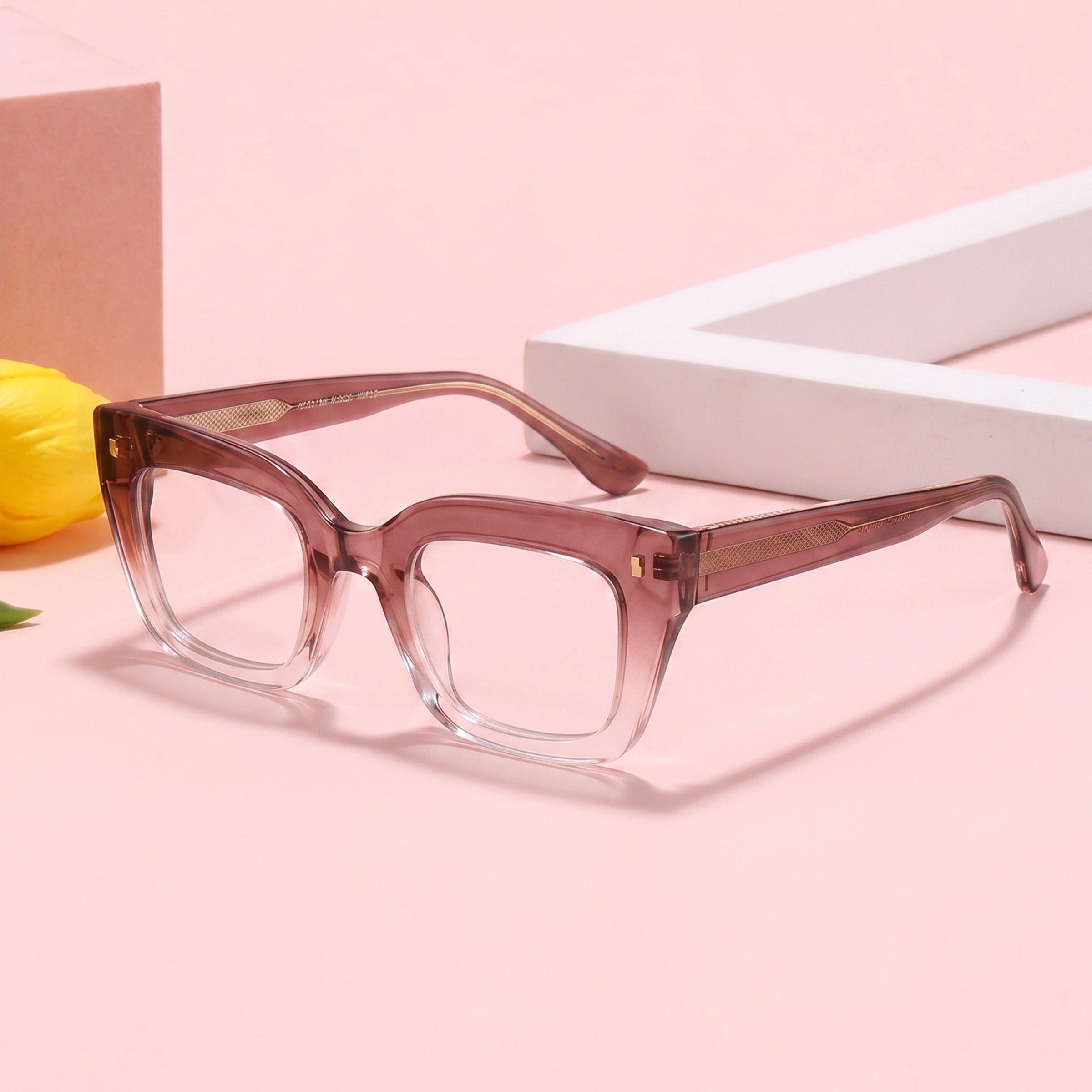 PERKEY Full Rim Retro Square Blue Light Cut & Antiglare Computer Eyeglasses For Women  - OPTL0016-C3