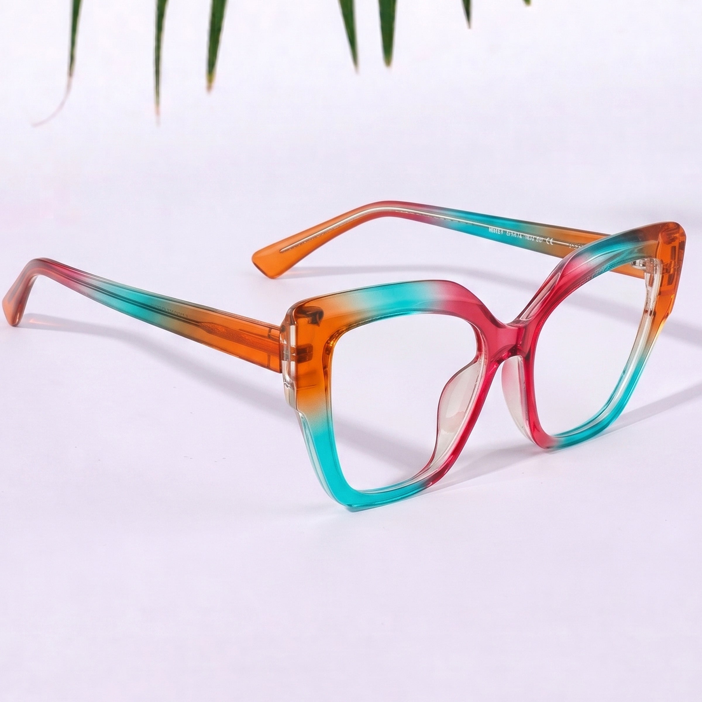 PERKEY Full Rim Cat Eye-Oversized Blue Light Blocking Spectacles Frames Women - OPTL001-C3