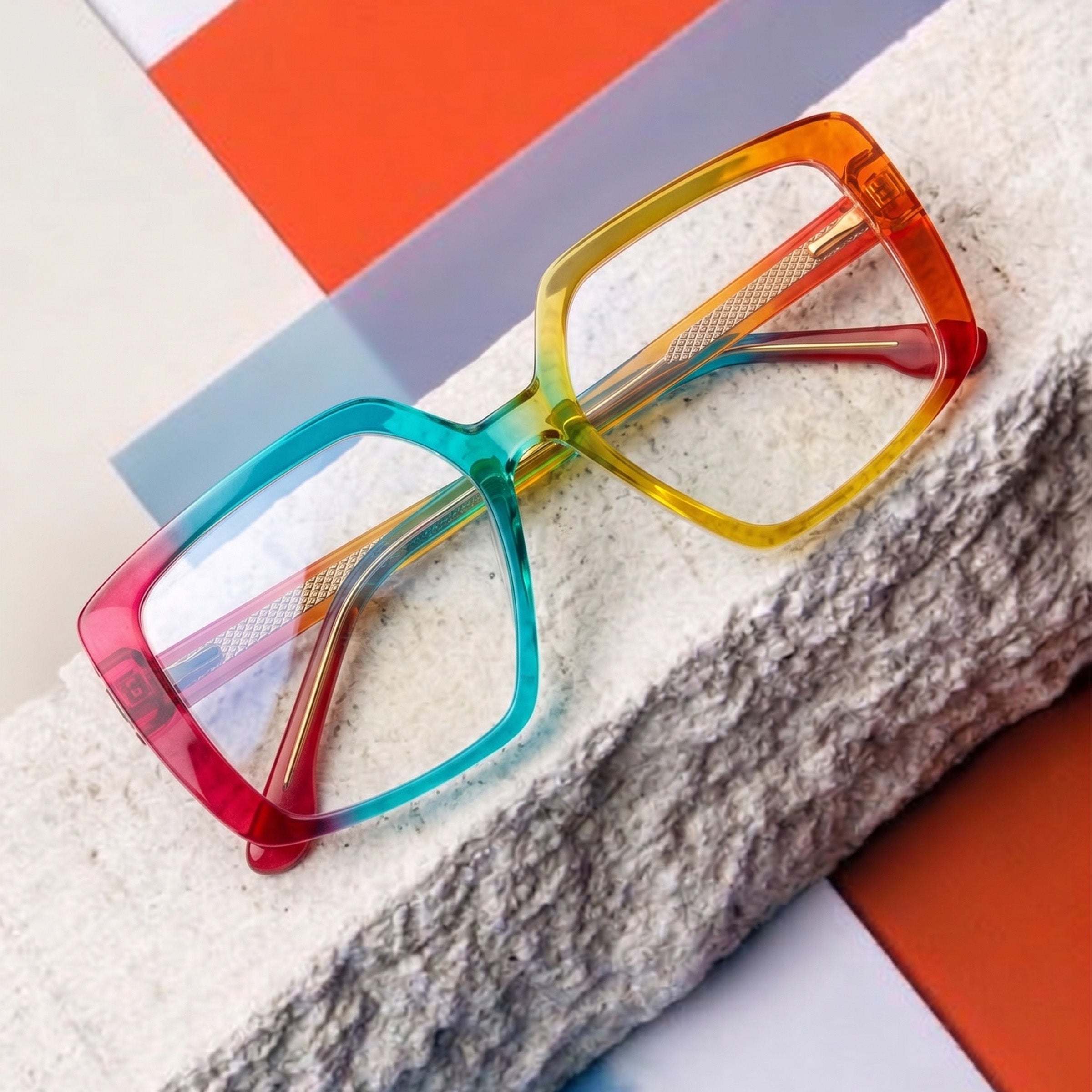 PERKEY Full Rim Square-Oversized Blue Light Blocking glasses Spectacles Frames Men Women - OPTL007-C3