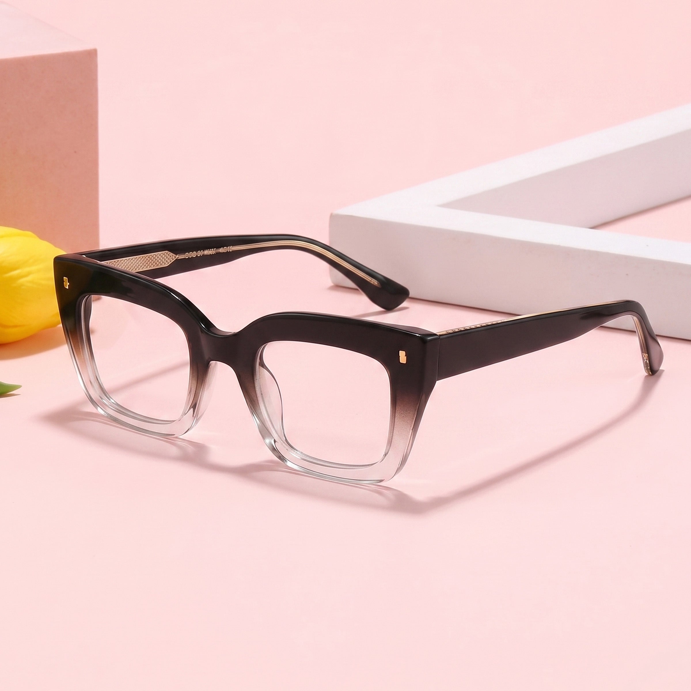 PERKEY Full Rim Retro Square Blue Light Cut & Antiglare Computer Eyeglasses - OPTL0016-C2