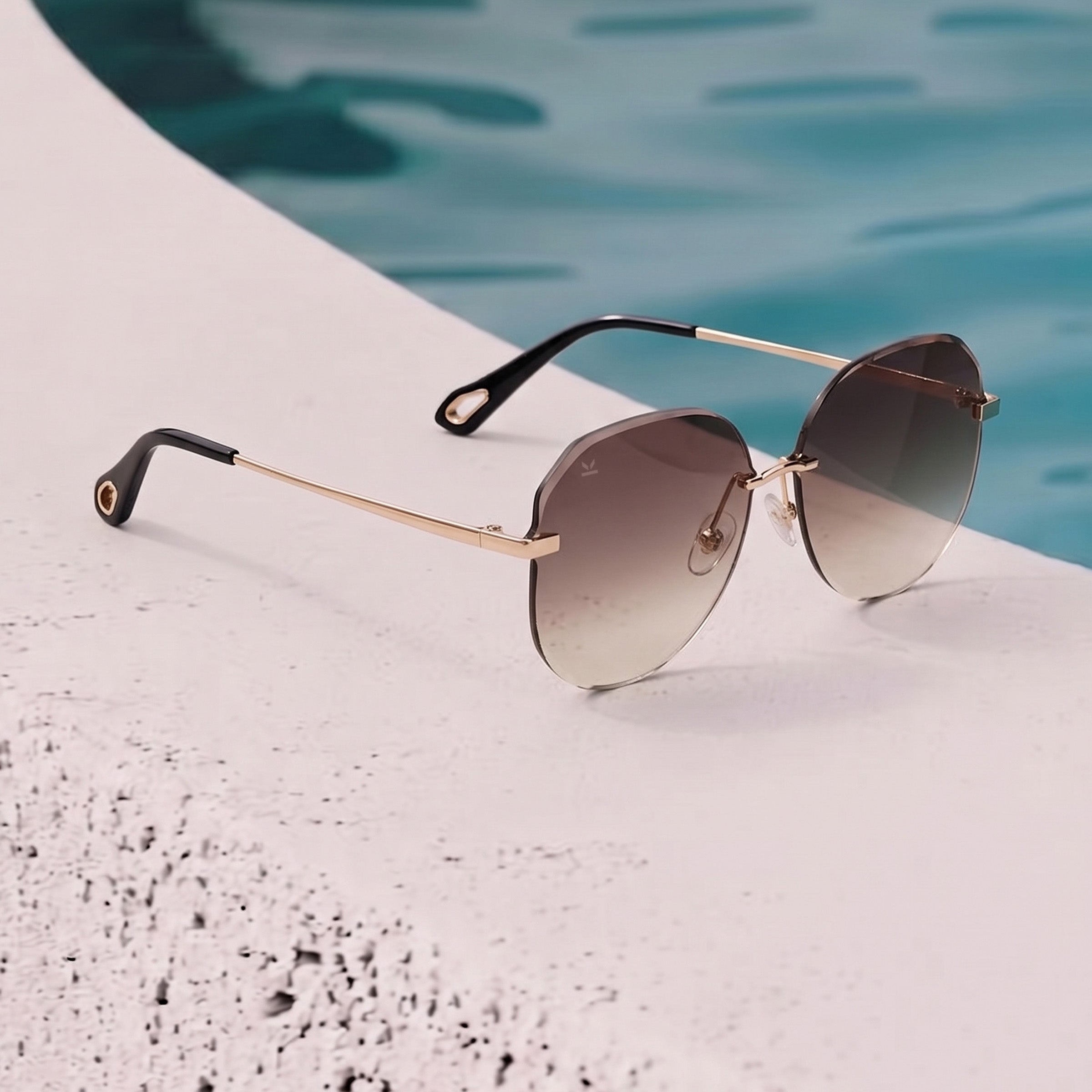 PERKEY UV Protected Stylish Oversized Shades For Women Girls - PRKY0015-C3