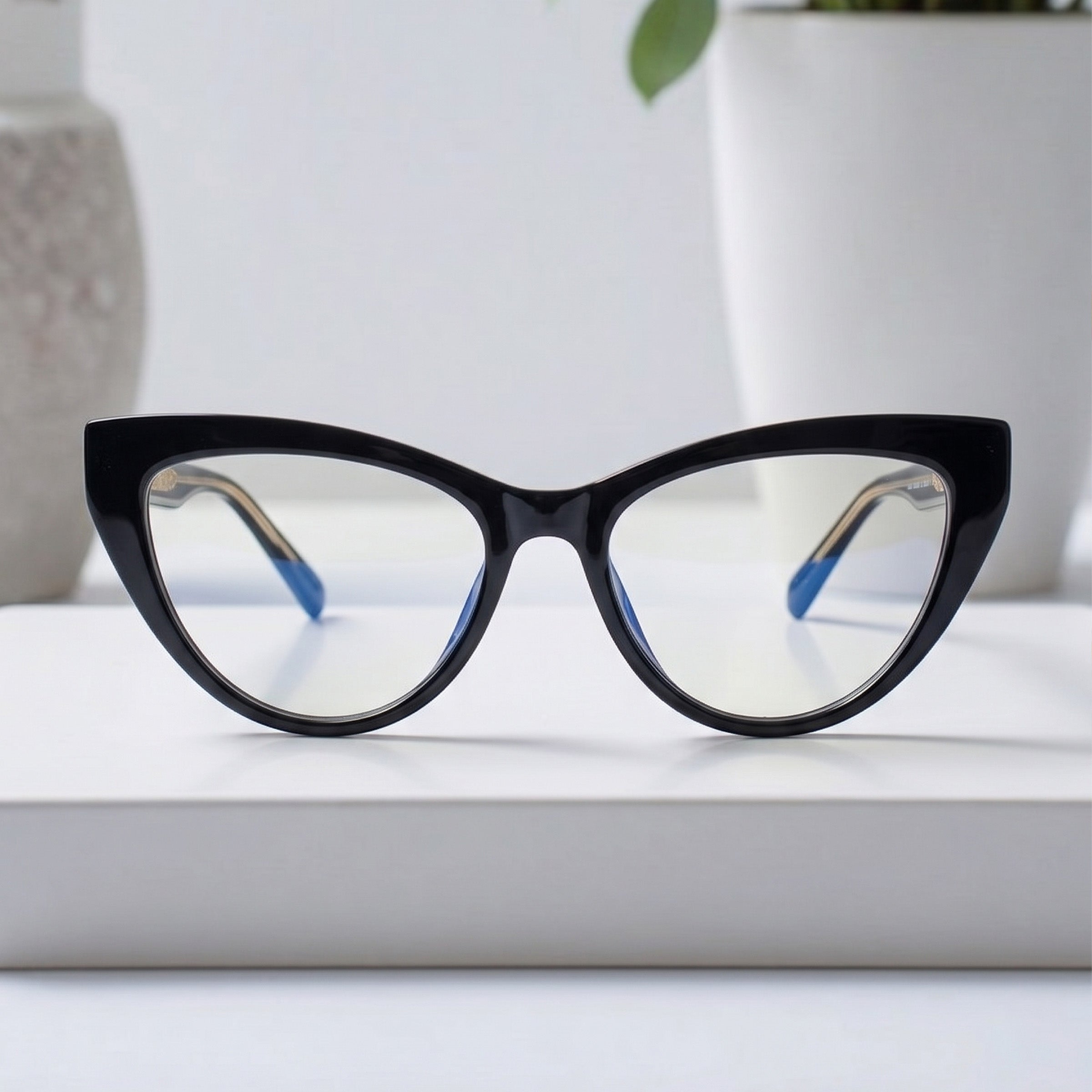 PERKEY Full Rim Cat Eye-Oversized Computer Glasses For Eye Protection Spectacles Frames Women - OPTL0010-C1