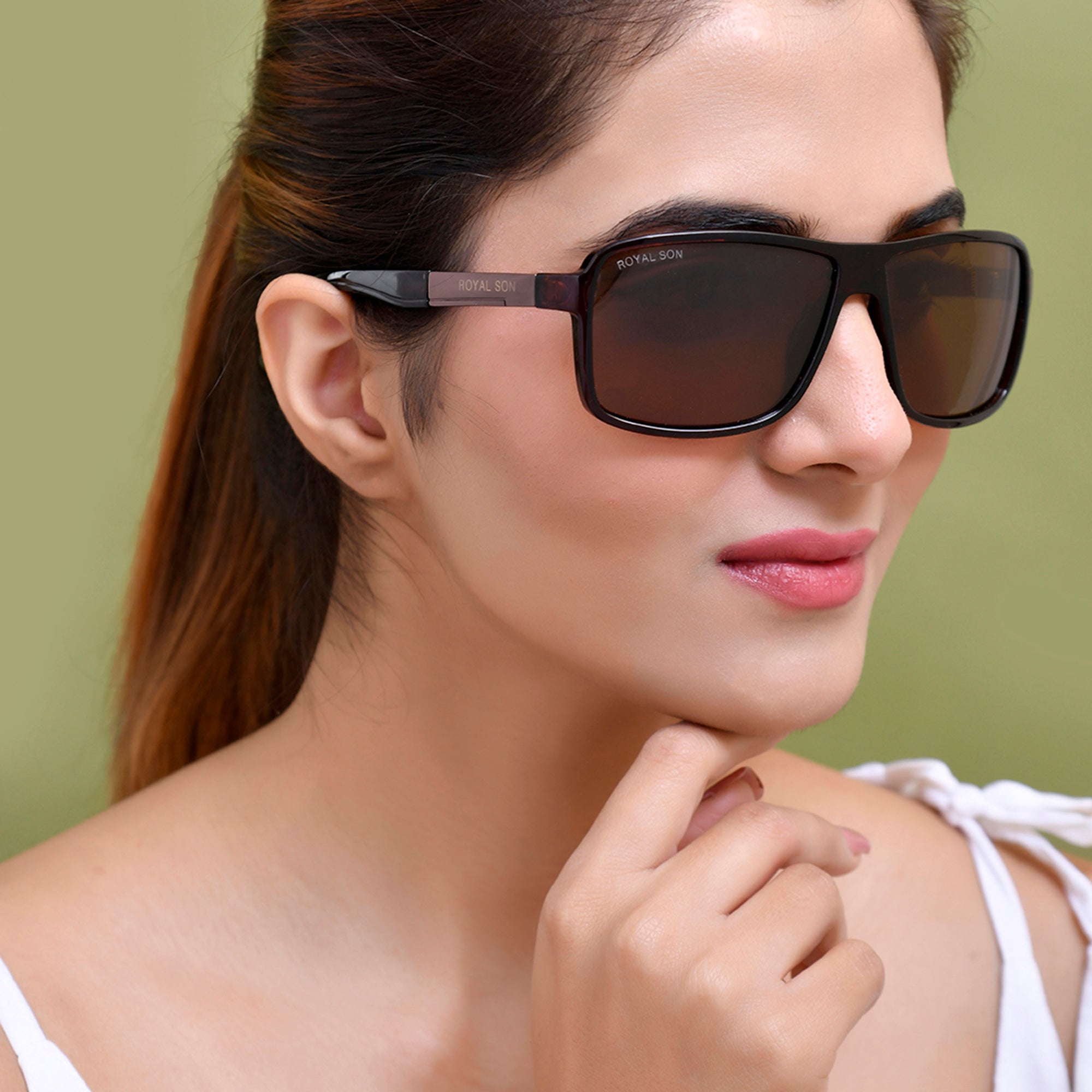 Royal Son Rectangular UV Protection Men Sunglasses - CHI00123-C2