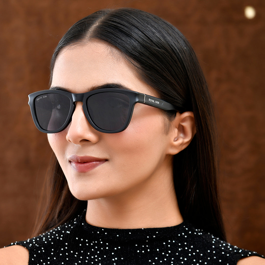 ROYAL SON Black Polarized Sunglasses for Men Women - SG-RS2020-C1