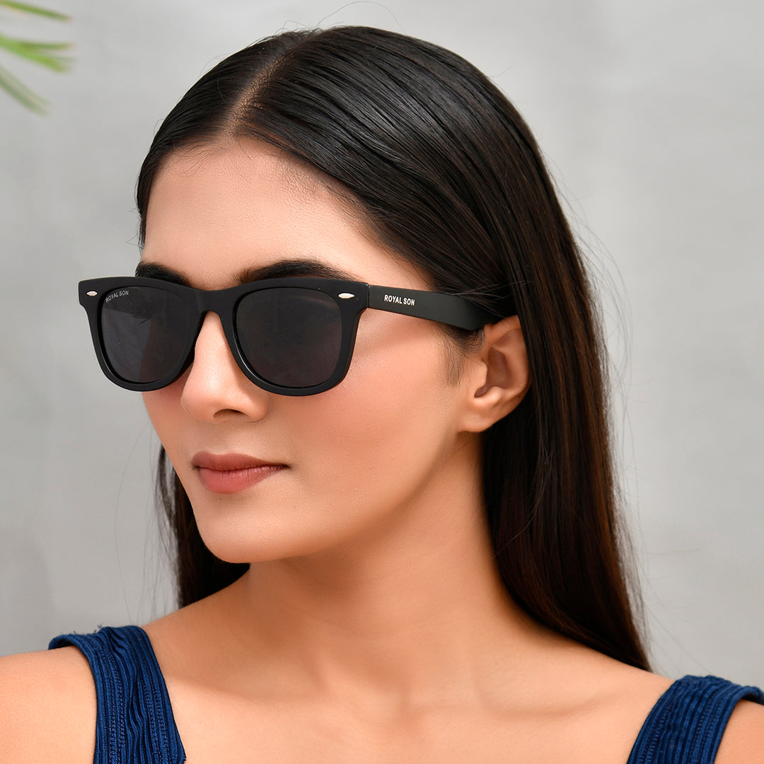 ROYAL SON Black Polarized Sunglasses for Men Women - SG-RS3030-C1