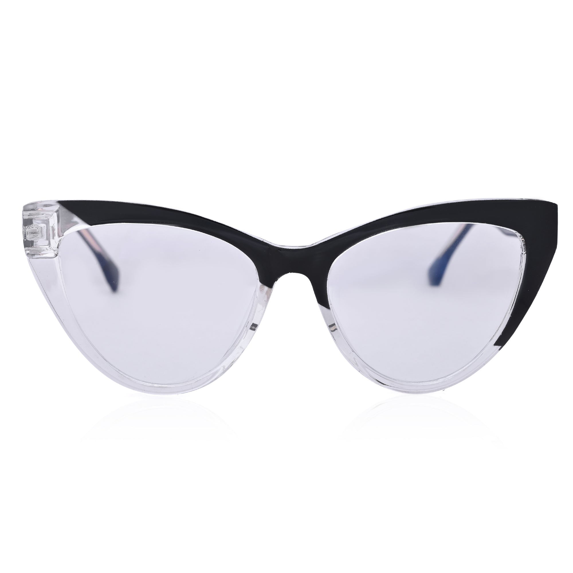 PERKEY Cat Eye Oversized Black White Fusion Computer Glasses For Women - OPTL0010-C4