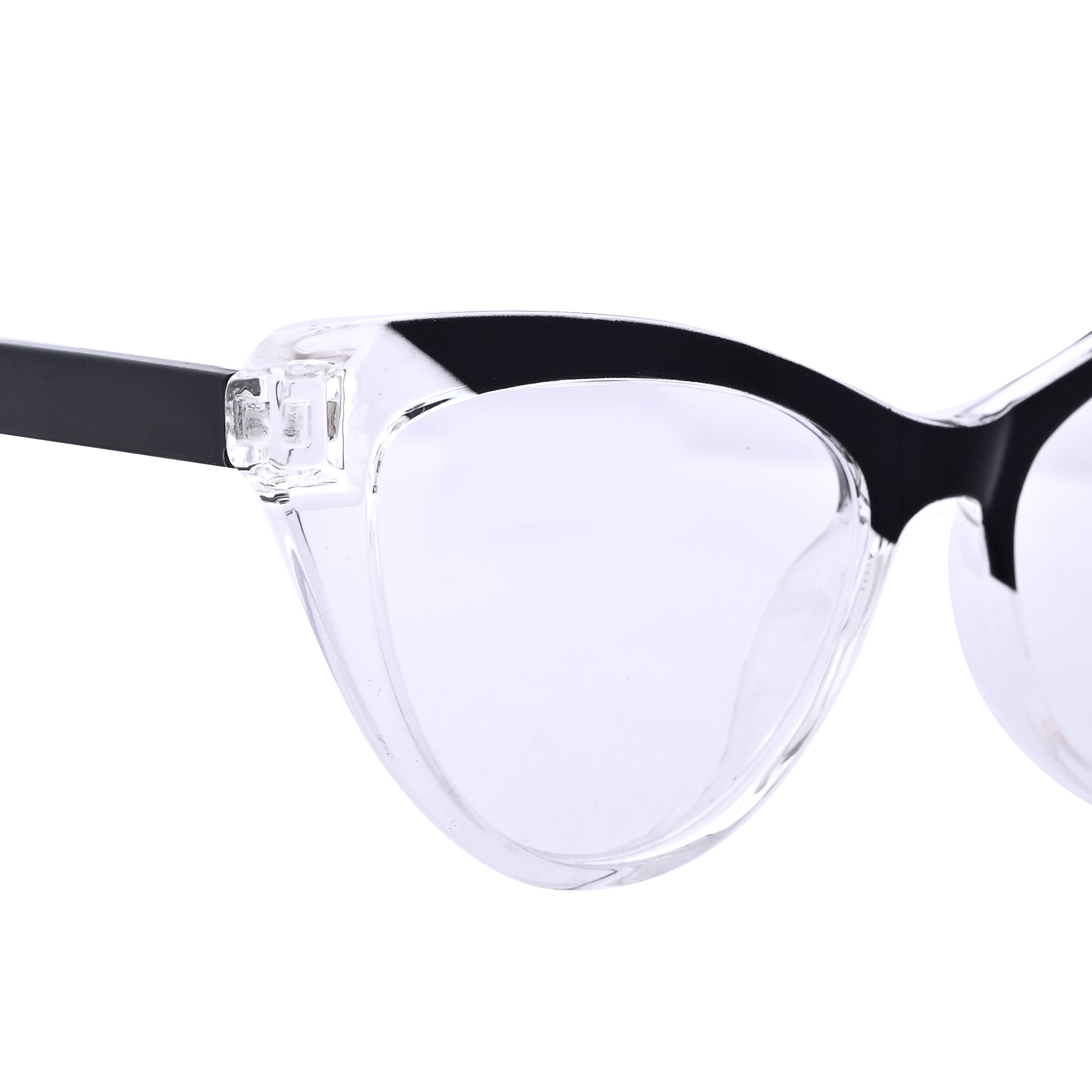 PERKEY Cat Eye Oversized Black White Fusion Computer Glasses For Women - OPTL0010-C4