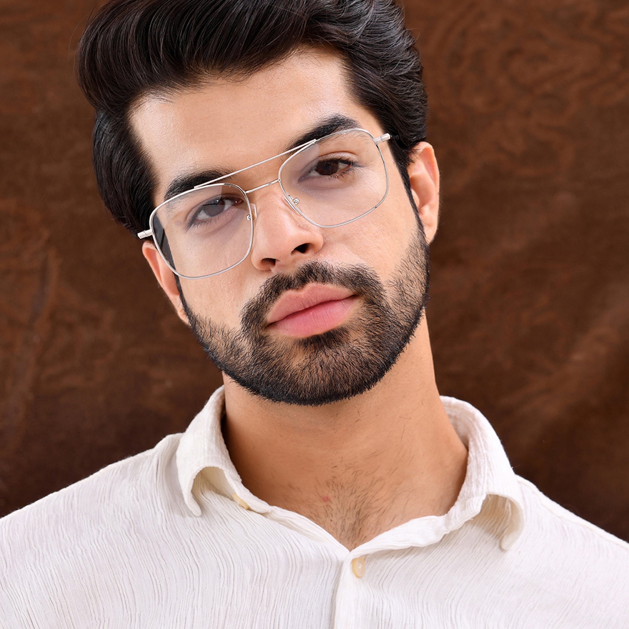 ROYAL SON Retro Square Spectacle Frame For Men And Women (RS0024SF|50|Transparent Lens)