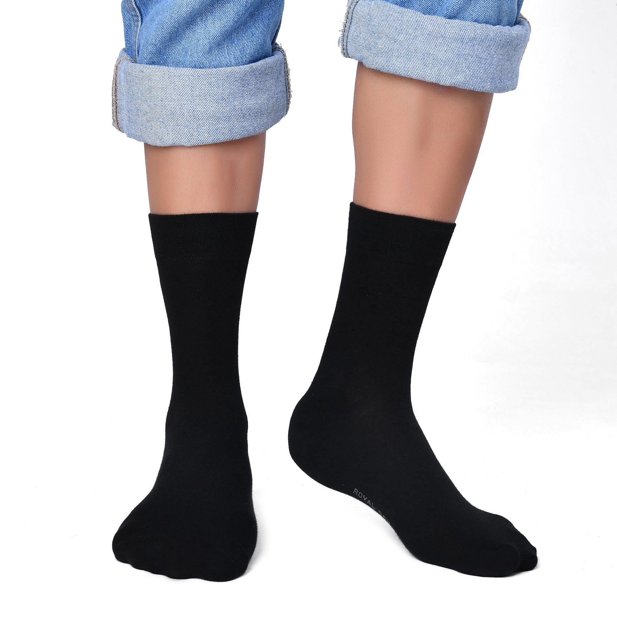 ROYAL SON Men’s Cotton Crew Socks - 3 Pairs - SC106-C1