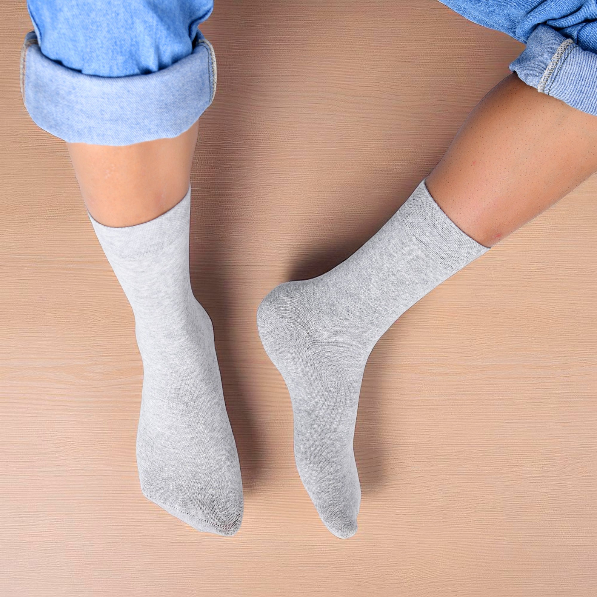 ROYAL SON Men’s Multicolor Cotton Crew Socks - 3 Pairs - SC106-C1