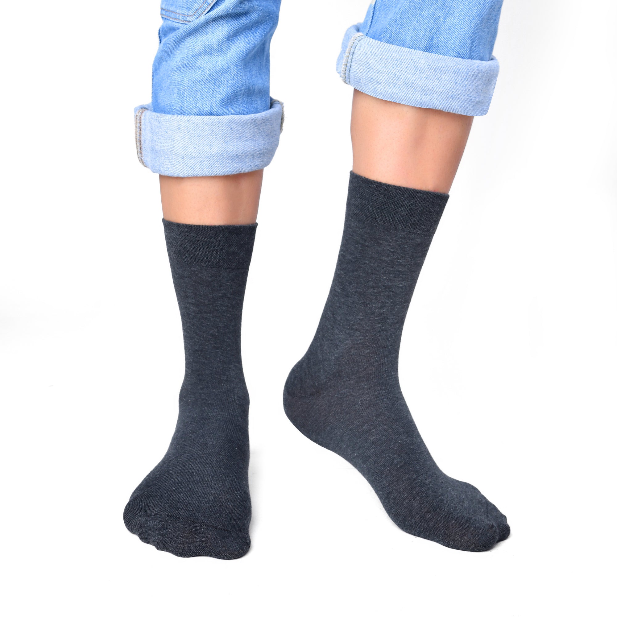 ROYAL SON Men’s Cotton Crew Socks - 3 Pairs - SC106-C3