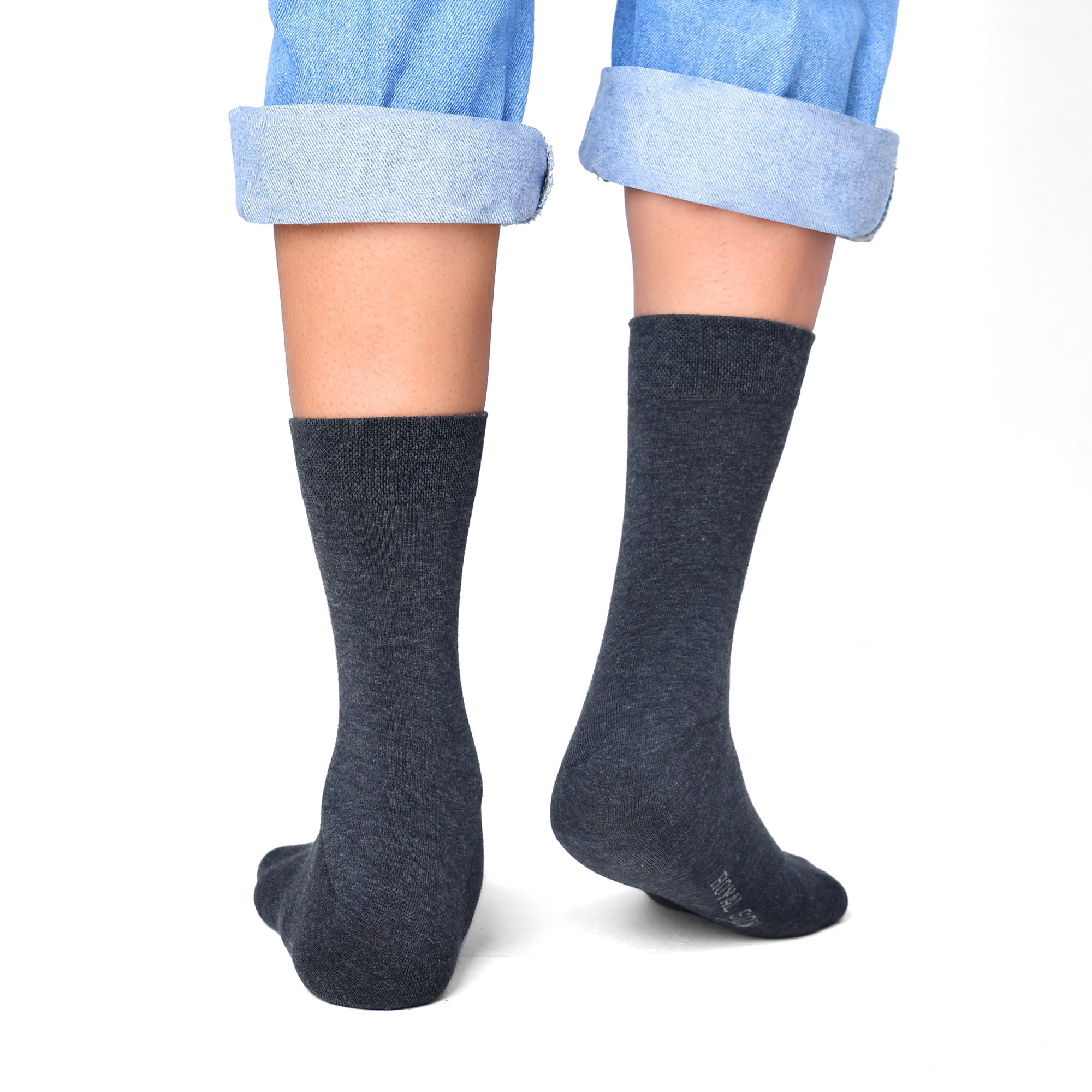 ROYAL SON Men’s Cotton Crew Socks - 3 Pairs - SC106-C3