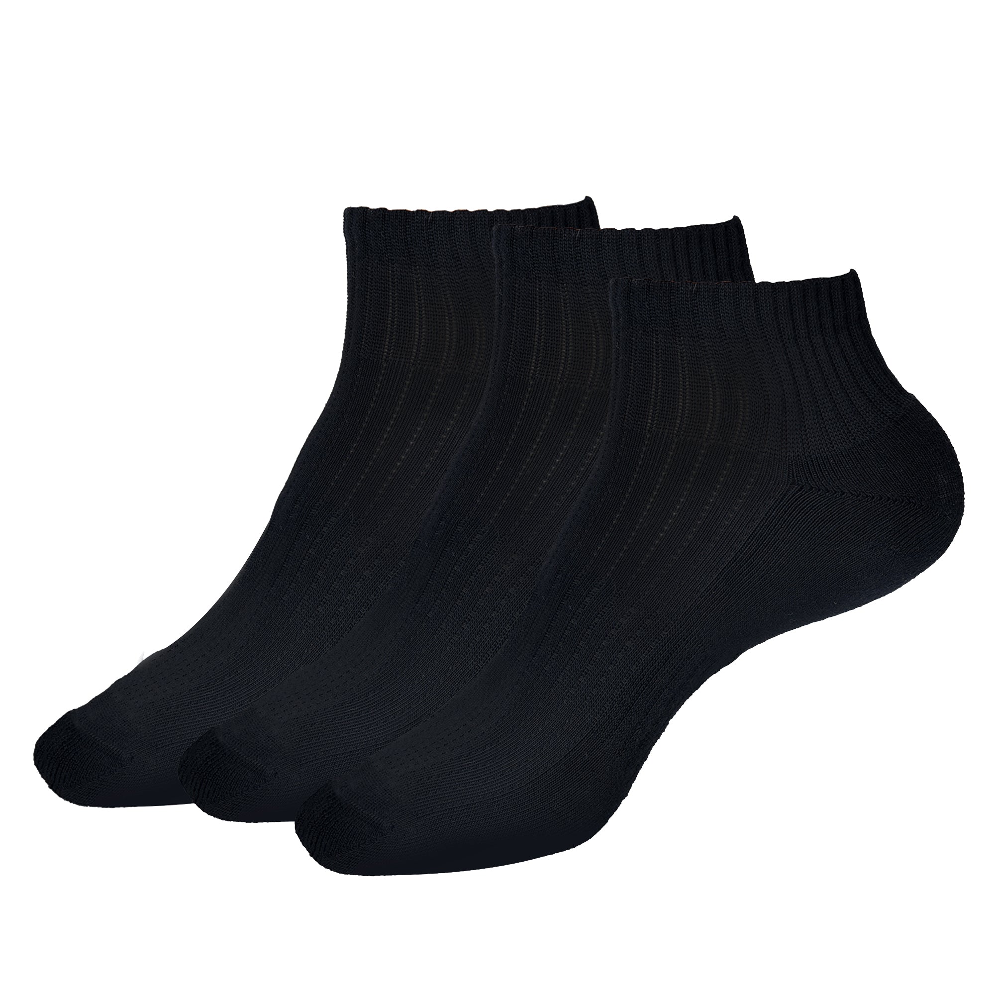 ROYAL SON Men’s Ankle Length Cotton Socks – Breathable Mesh, Cushioned Sole – 3 Pairs - SC105-C2
