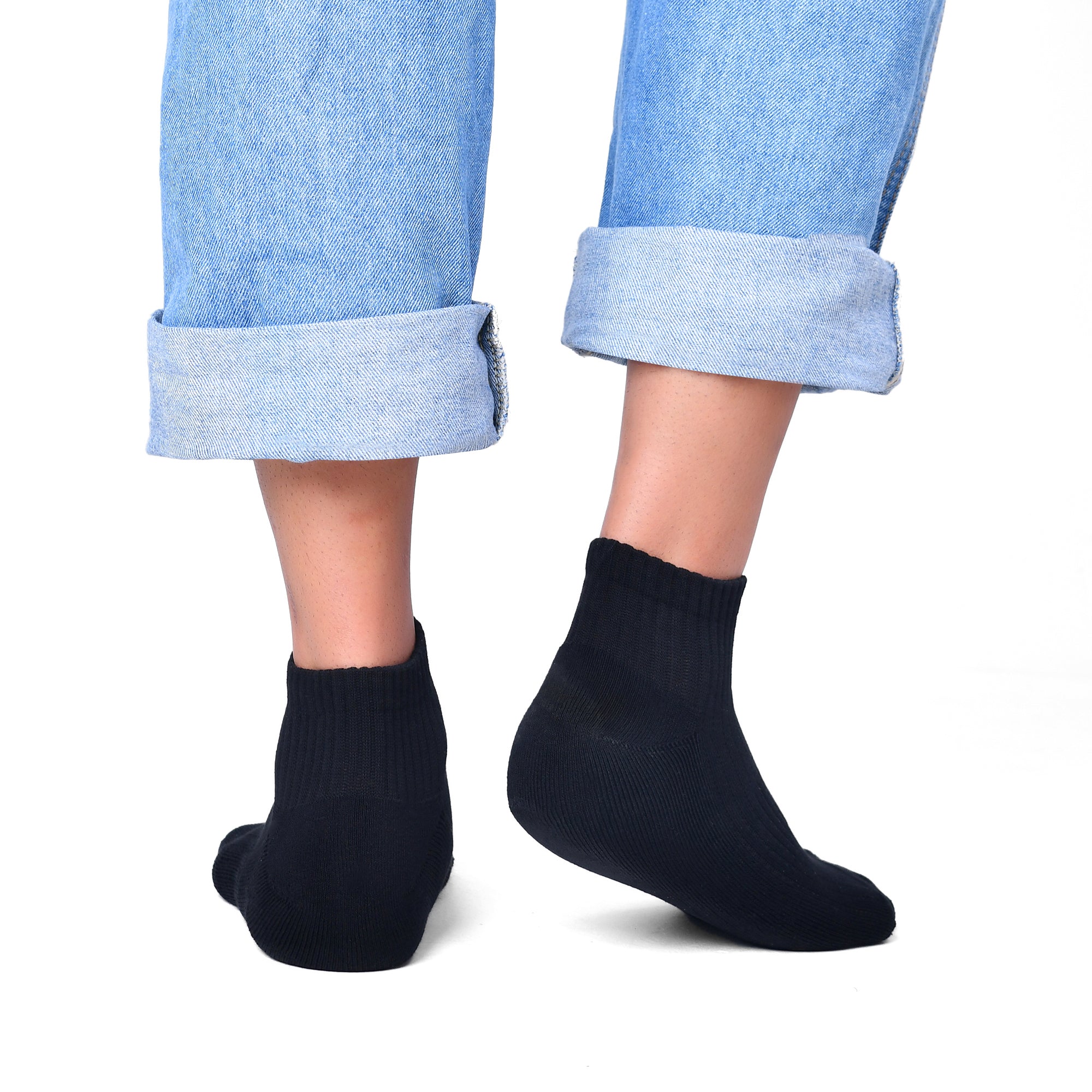 ROYAL SON Men’s Ankle Length Cotton Socks – Breathable Mesh, Cushioned Sole – 3 Pairs - SC105-C2