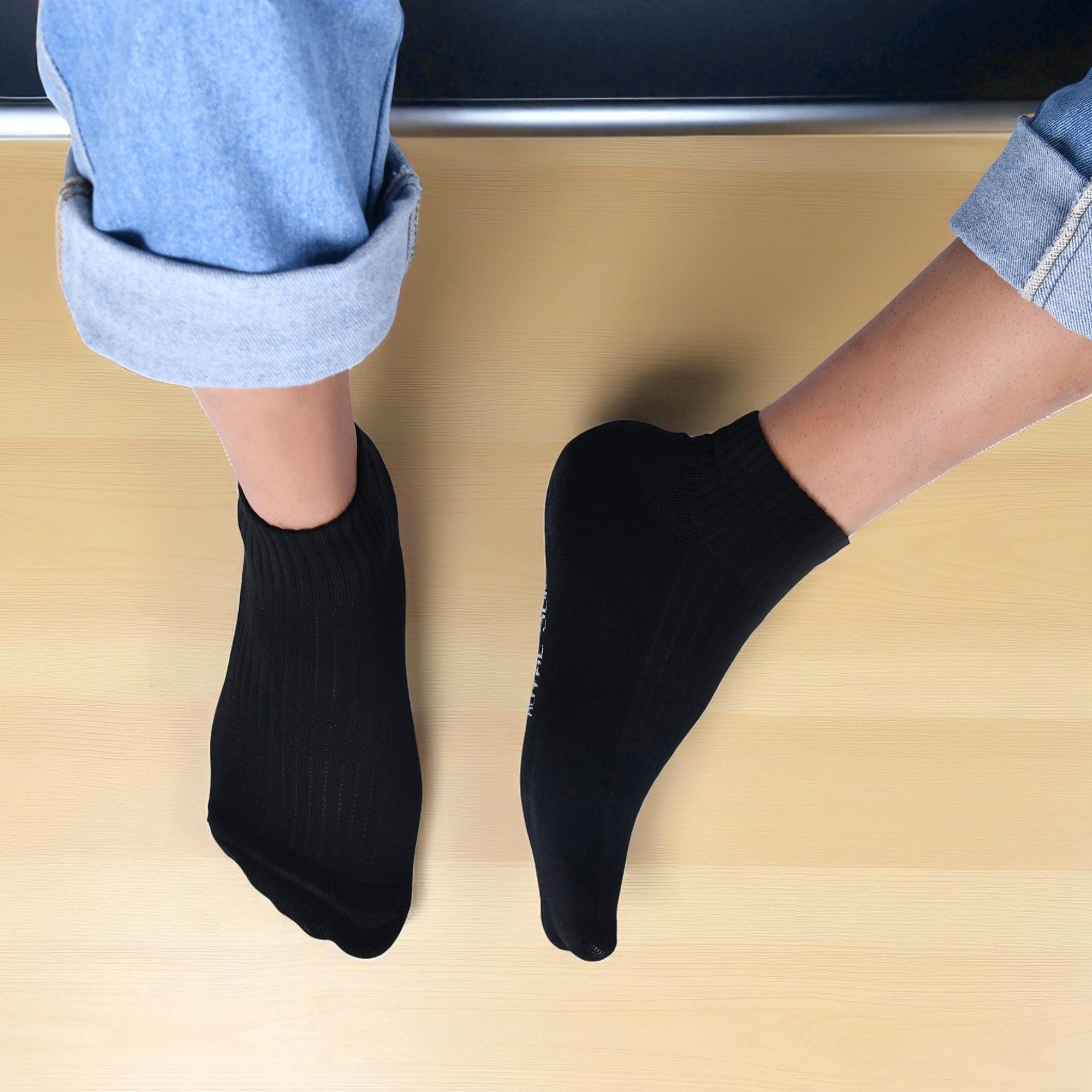 ROYAL SON Men’s Ankle Length Cotton Socks – Breathable Mesh, Cushioned Sole – 3 Pairs - SC105-C2