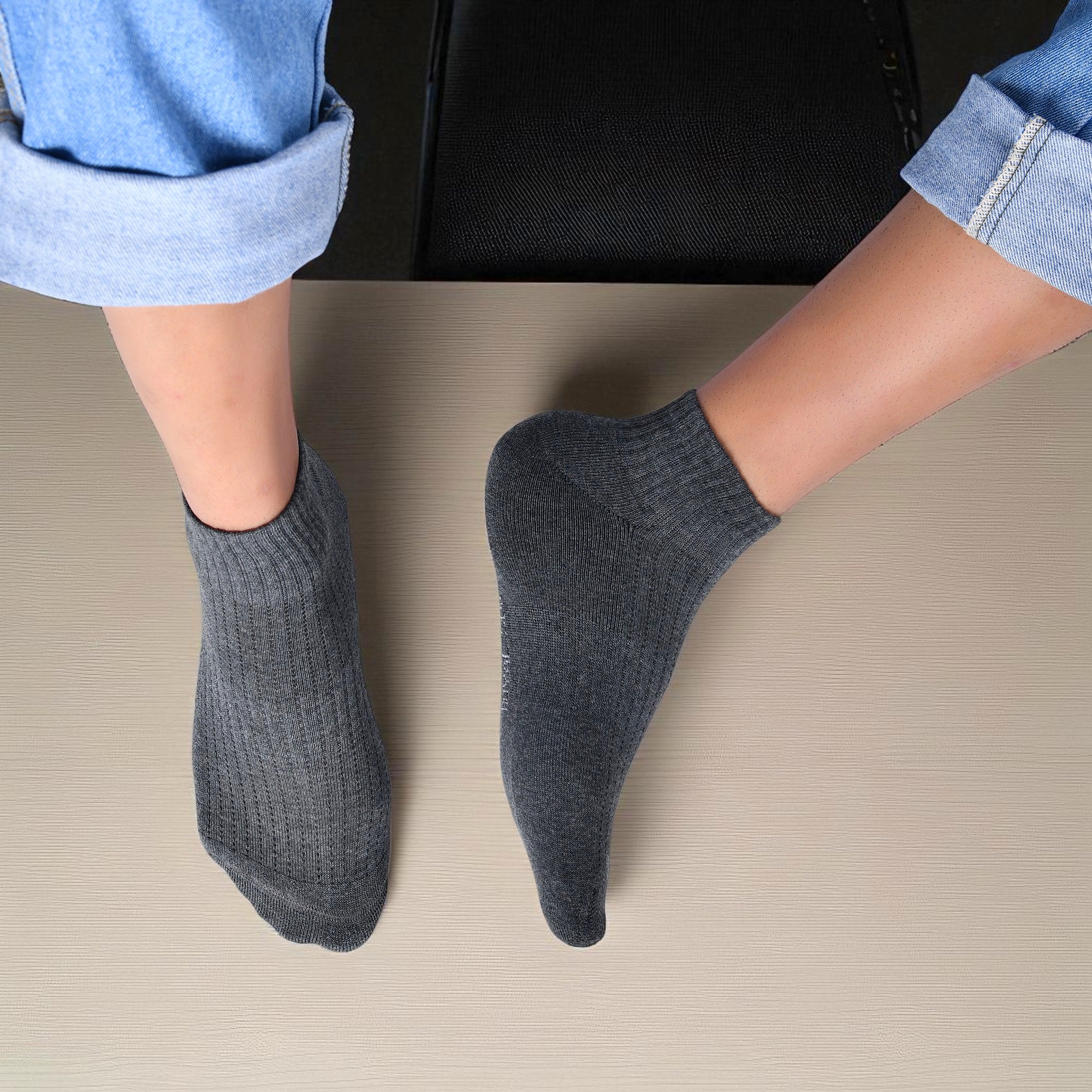 ROYAL SON Men’s Multicolor Ankle Length Cotton Socks – Breathable Mesh, Cushioned Sole – 3 Pairs - SC105-C1
