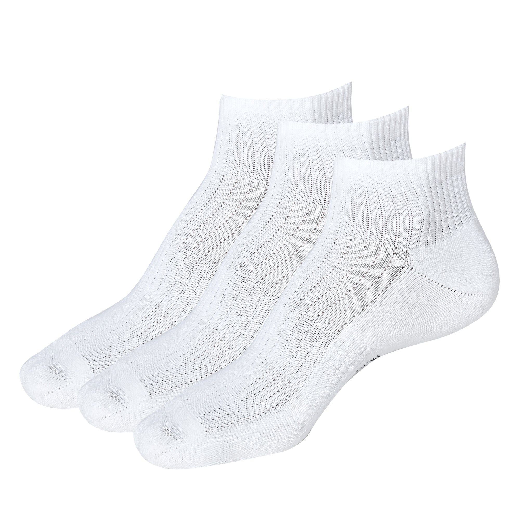 ROYAL SON Men’s Ankle Length Cotton Socks – Breathable Mesh, Cushioned Sole – 3 Pairs - SC105-C3