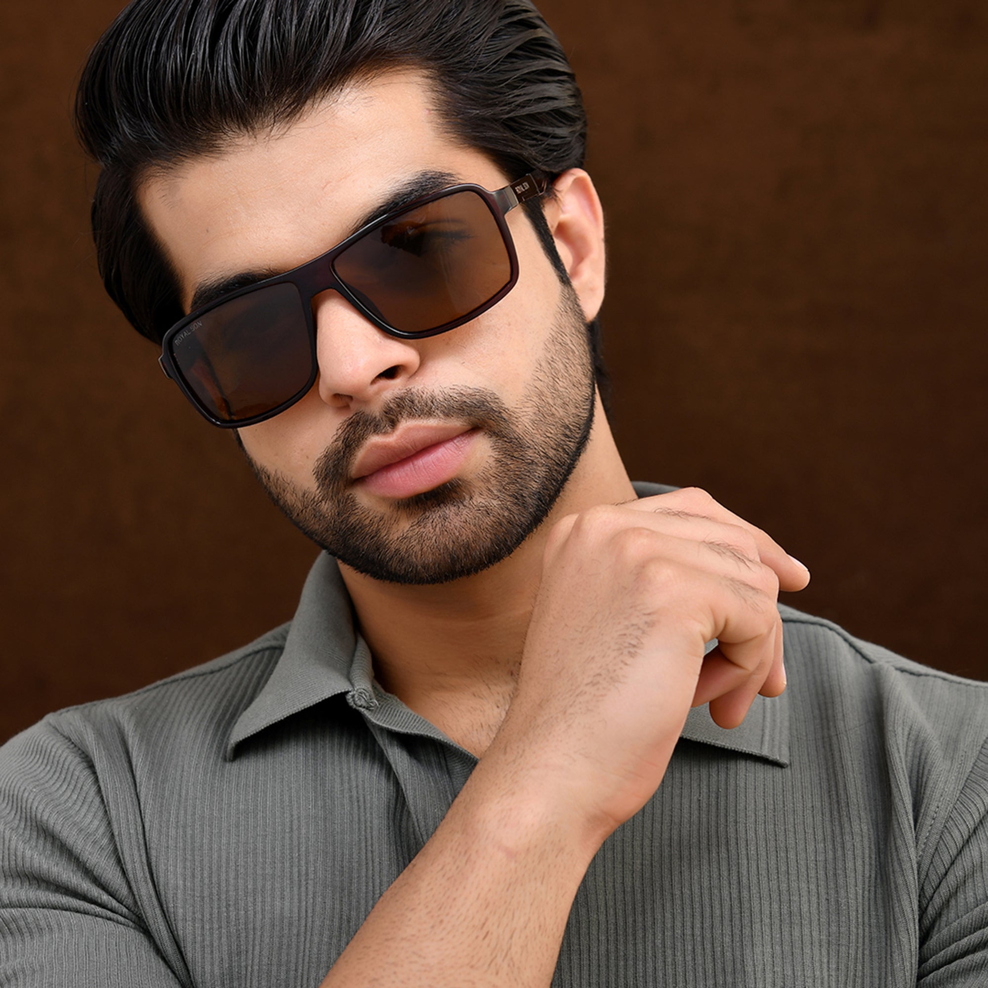 Royal Son Rectangular UV Protection Men Sunglasses - CHI00123-C2
