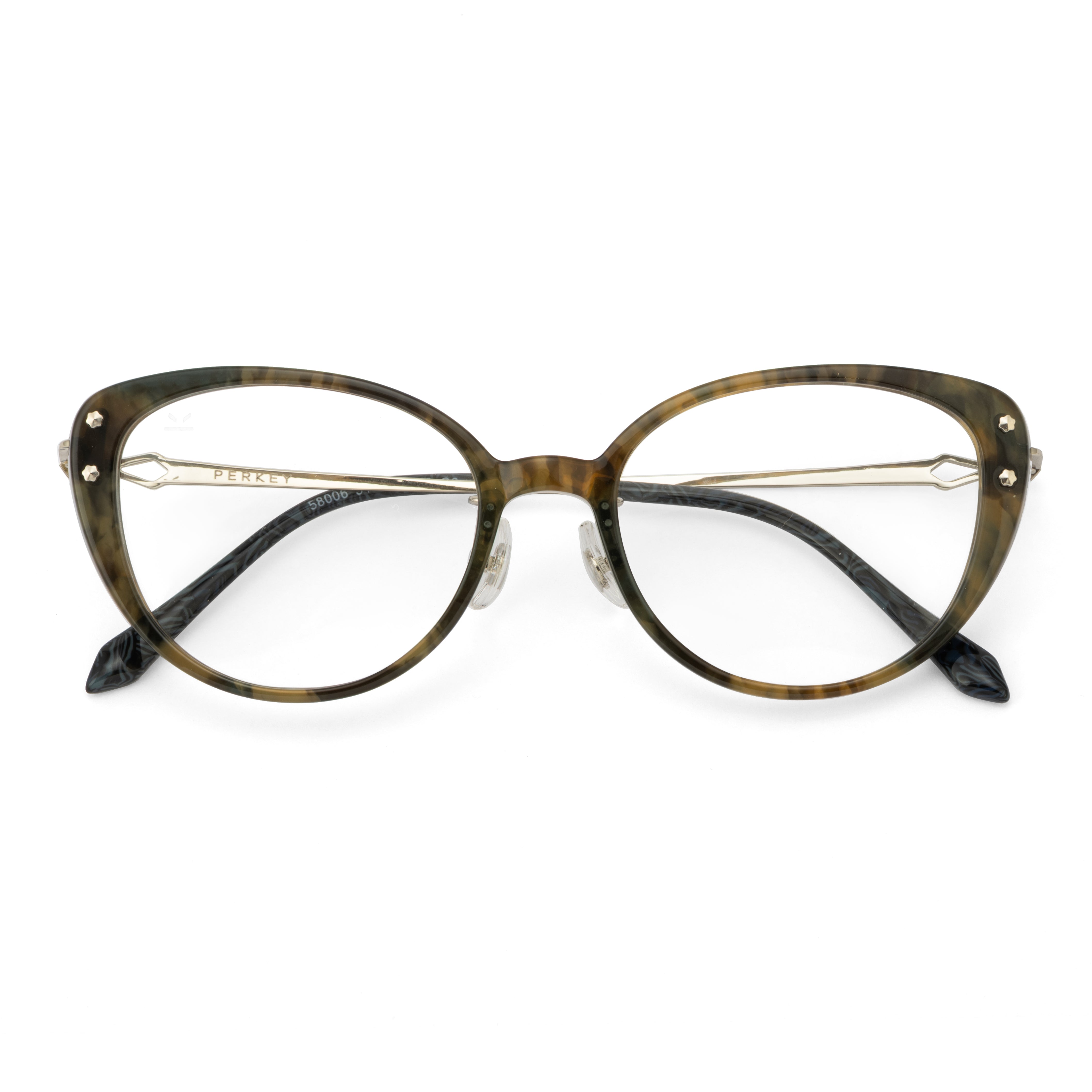 PERKEY Full Rim Soft Cat Eye Tortoise Print Eyeglass Frame For Women - OPTL0026-C3