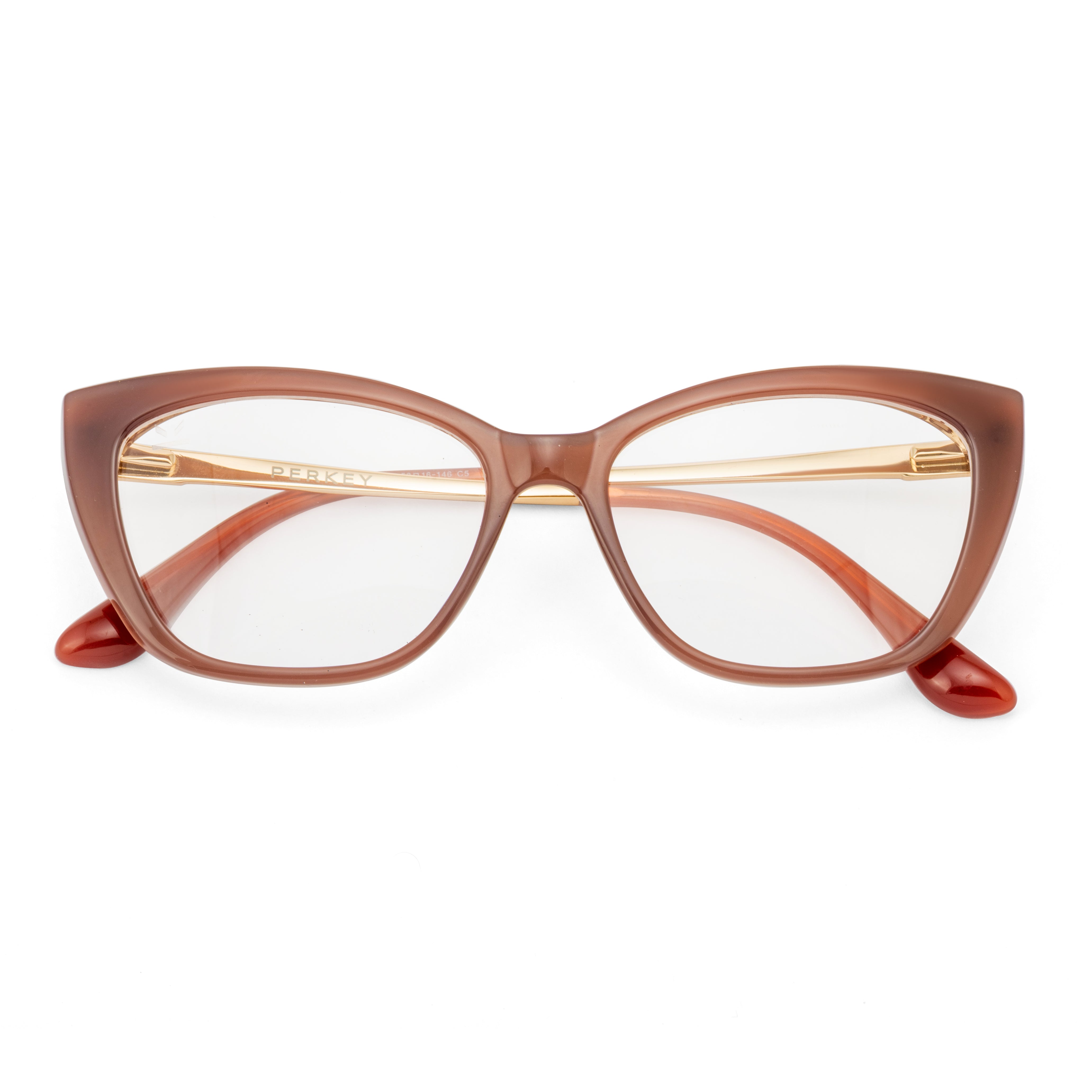 PERKEY Full Rim Soft Cat Eye Glossy Purple Eyeglass Frame For Women - OPTL0024-C3