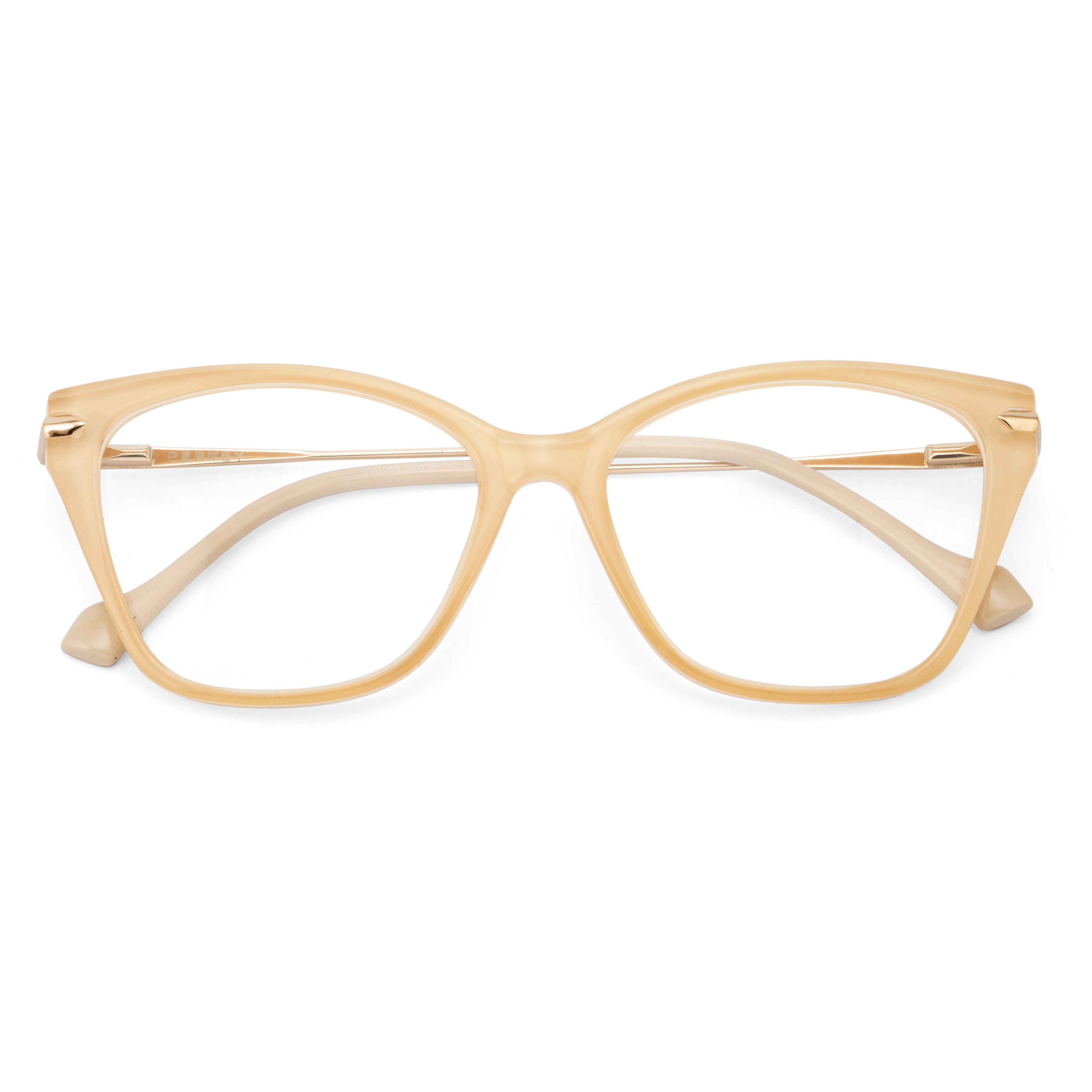 PERKEY Cat Eye Glossy Biege Eyeglass frame For Women - OPTL0023-C4
