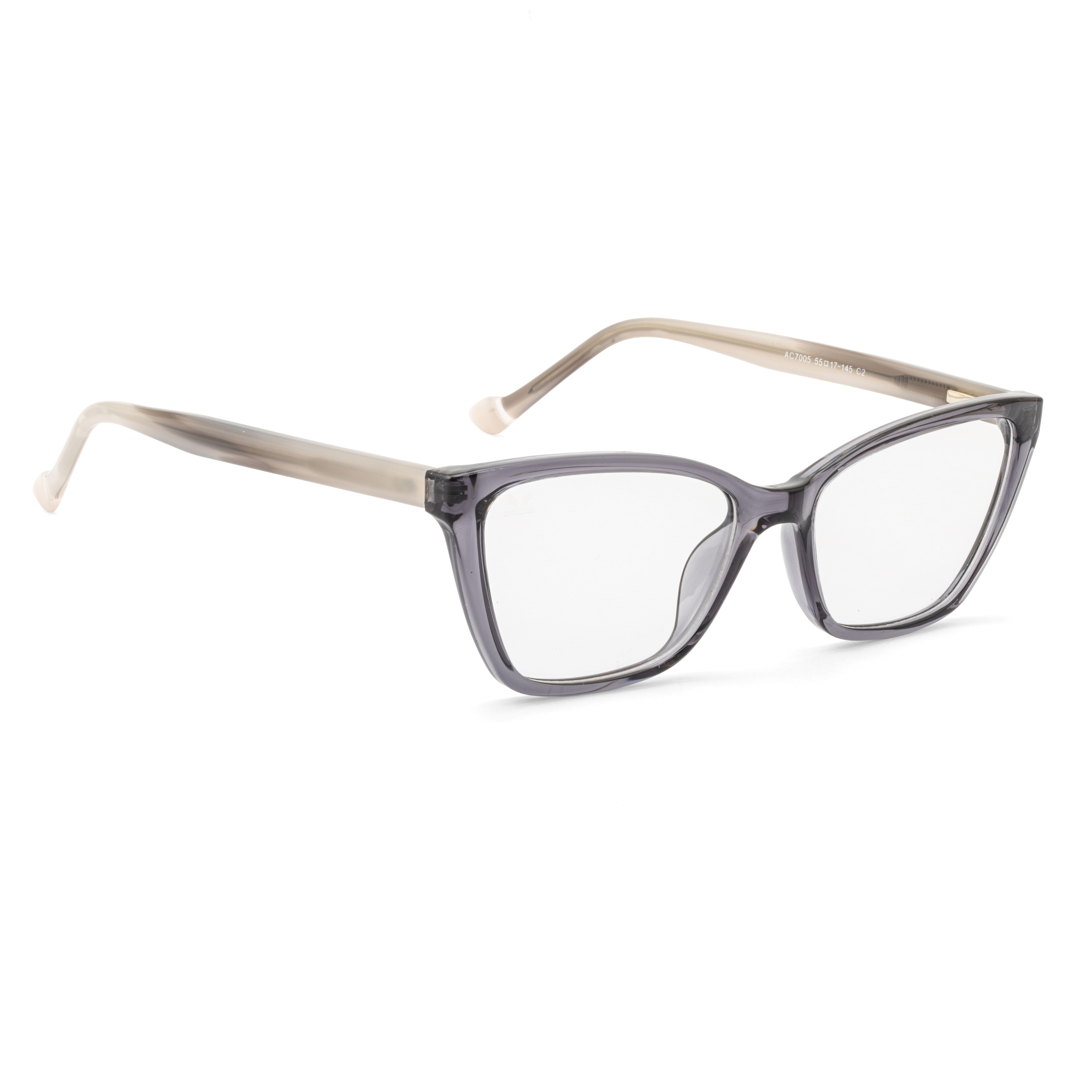 PERKEY Full Rim Soft Cat Eye Shiny Grey Spectacle Frames For Women - OPTL0021-C2