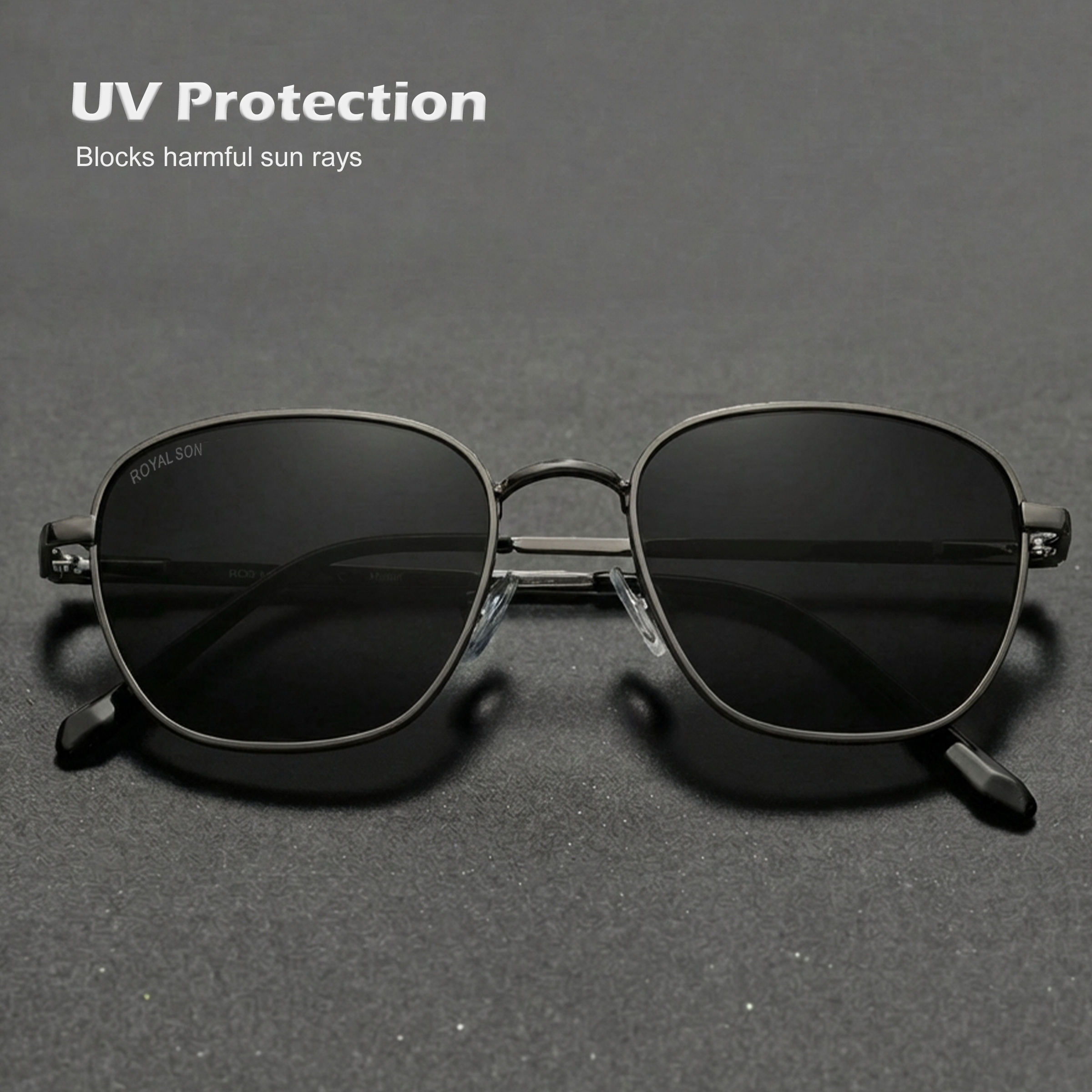 ROYAL SON Black UV Protection Sunglasses for Men Women - SG-RS4040-C1